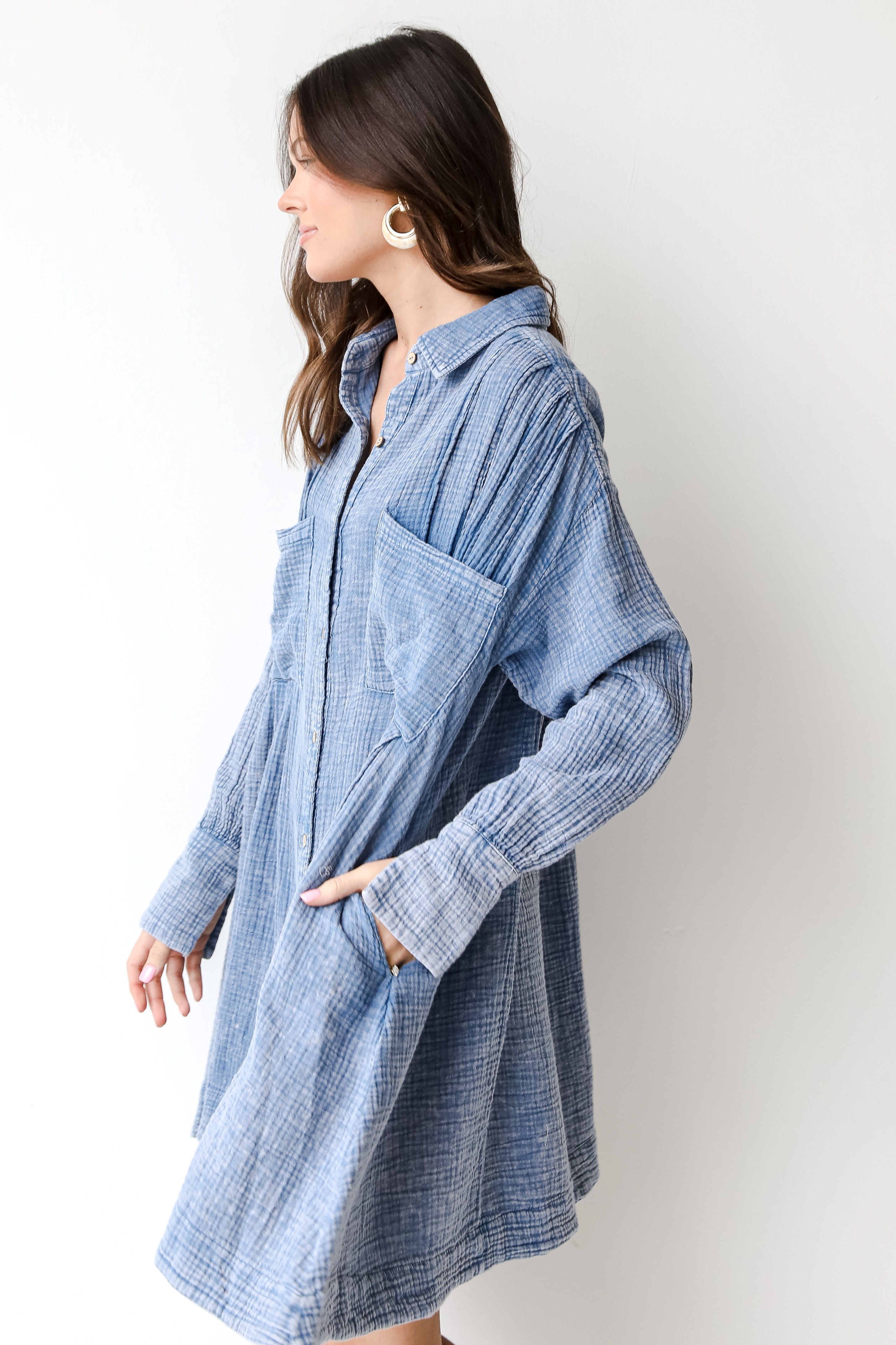 Linen Mini Dress side view