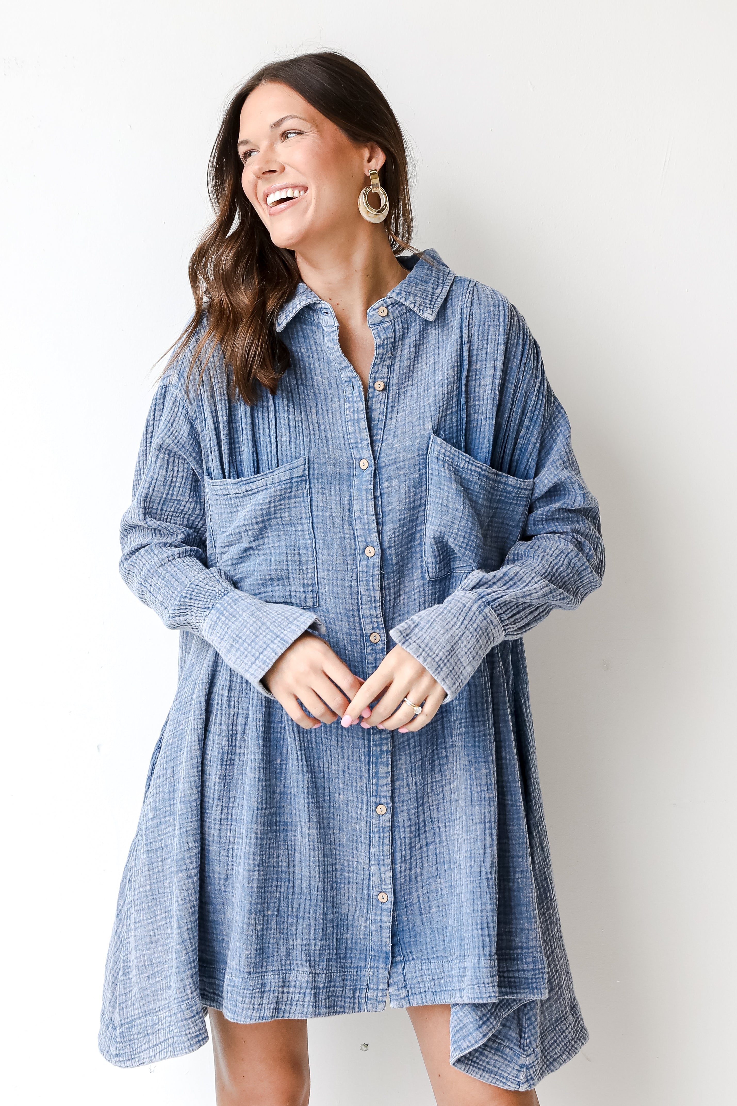 Linen Mini Dress front view