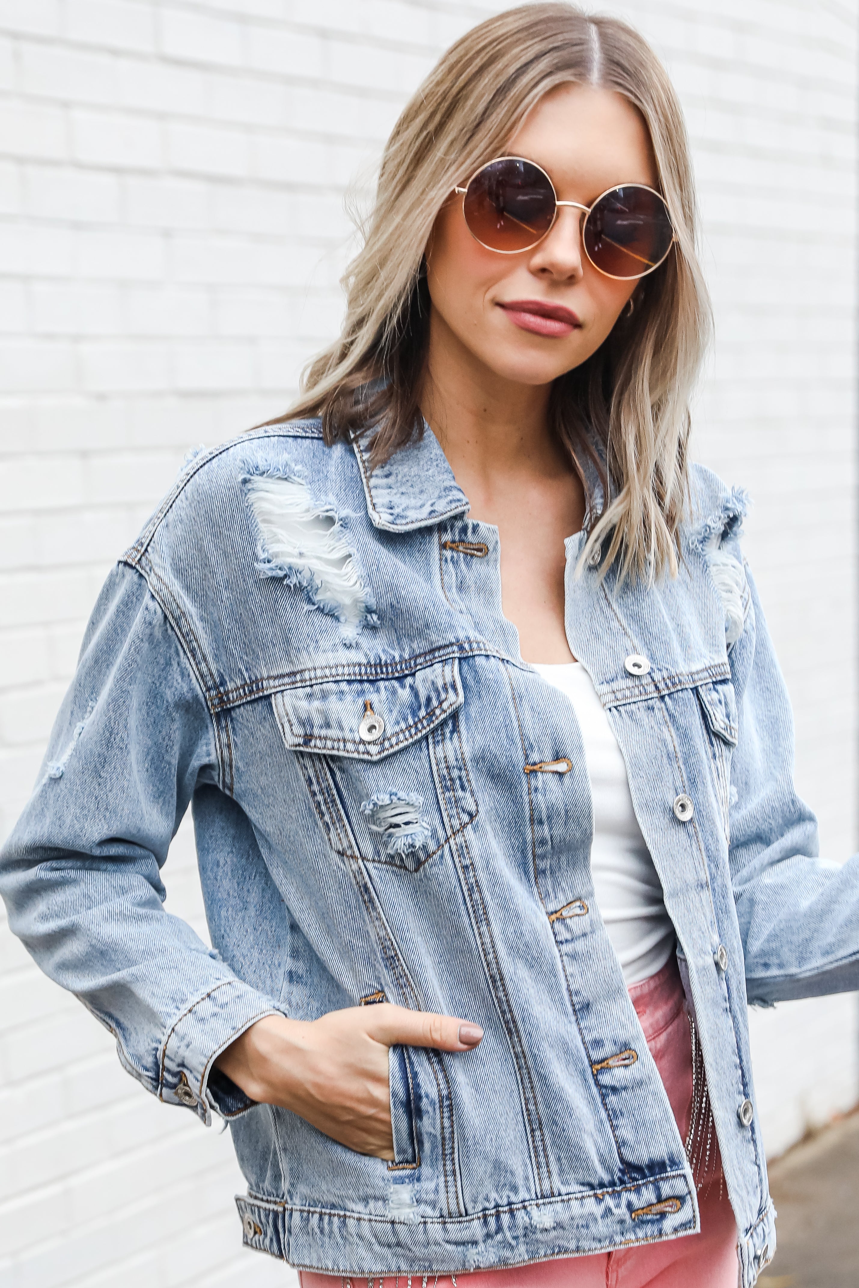 Distressed Denim Jacket