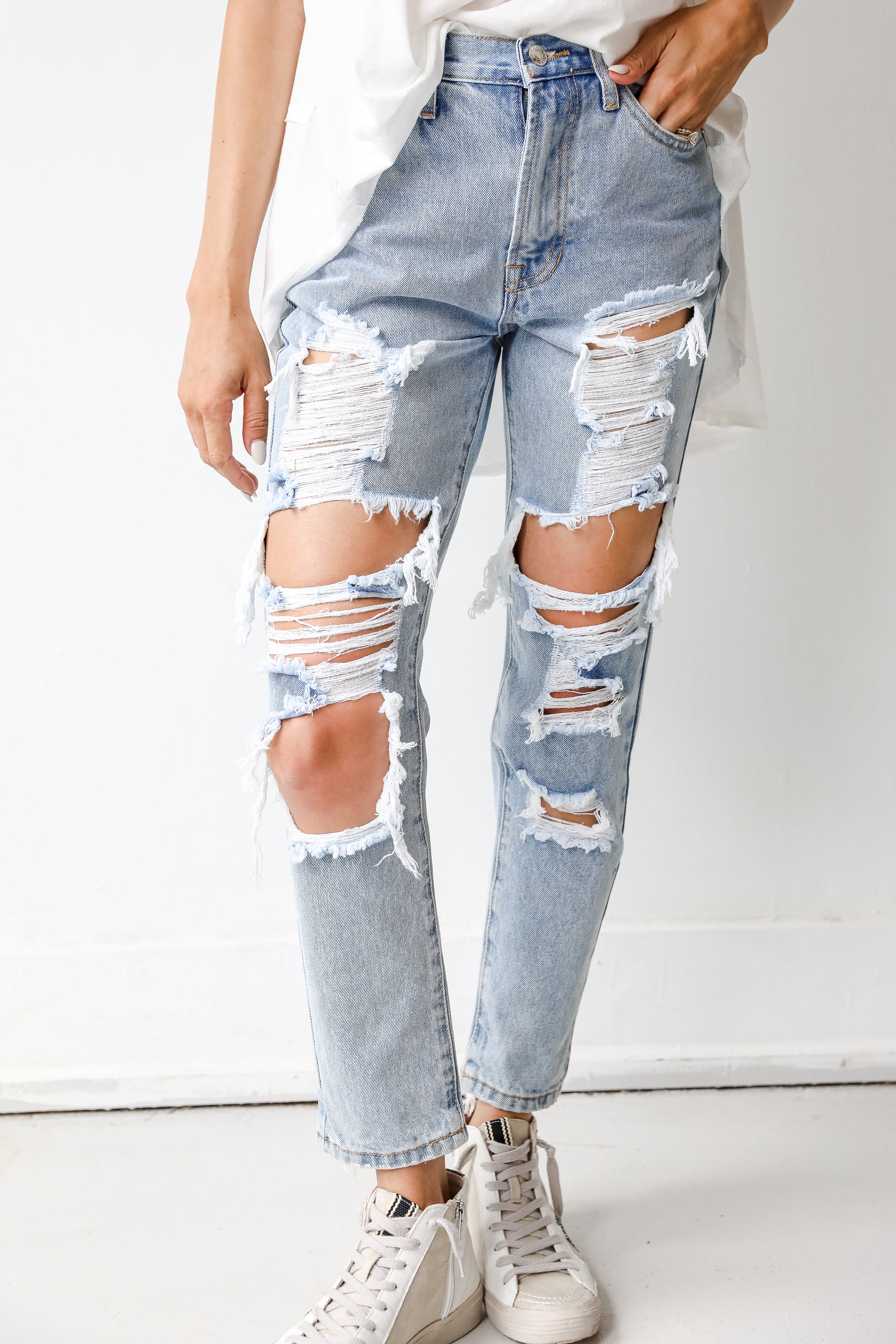 Distressed Mom Jeans
