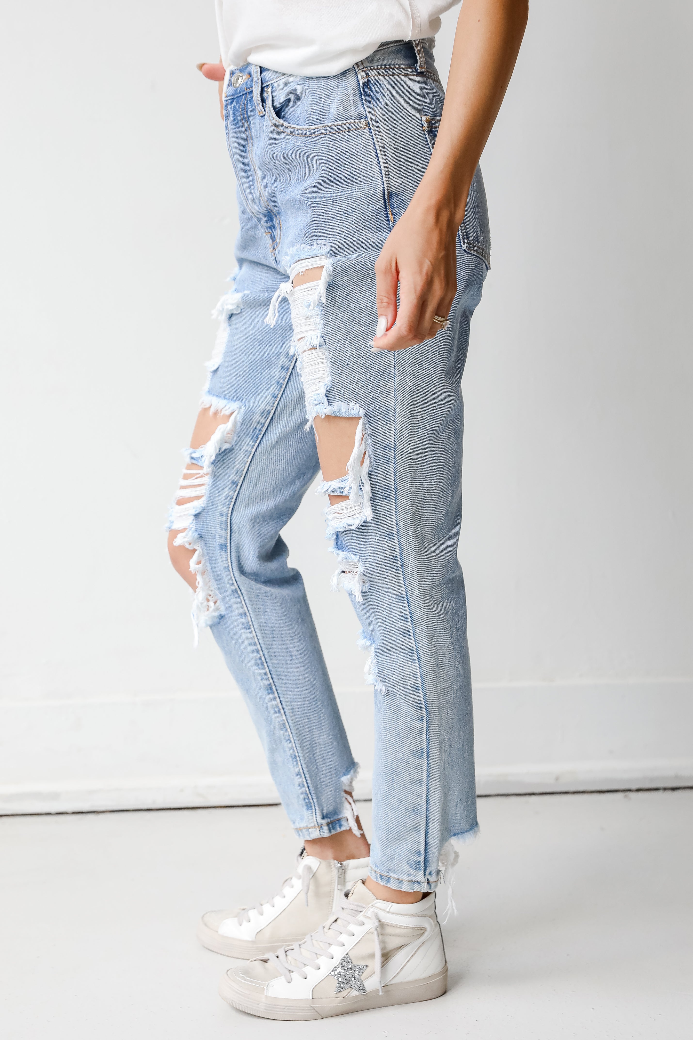 Distressed Mom Jeans side view