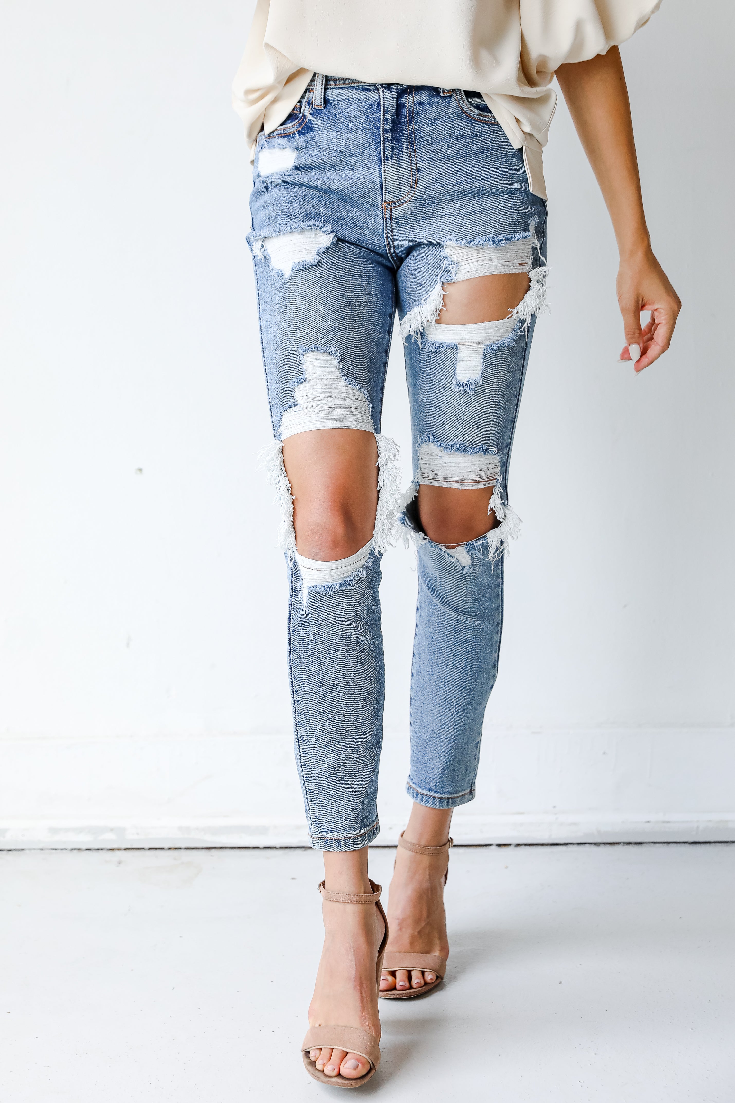 Distressed Mom Jeans