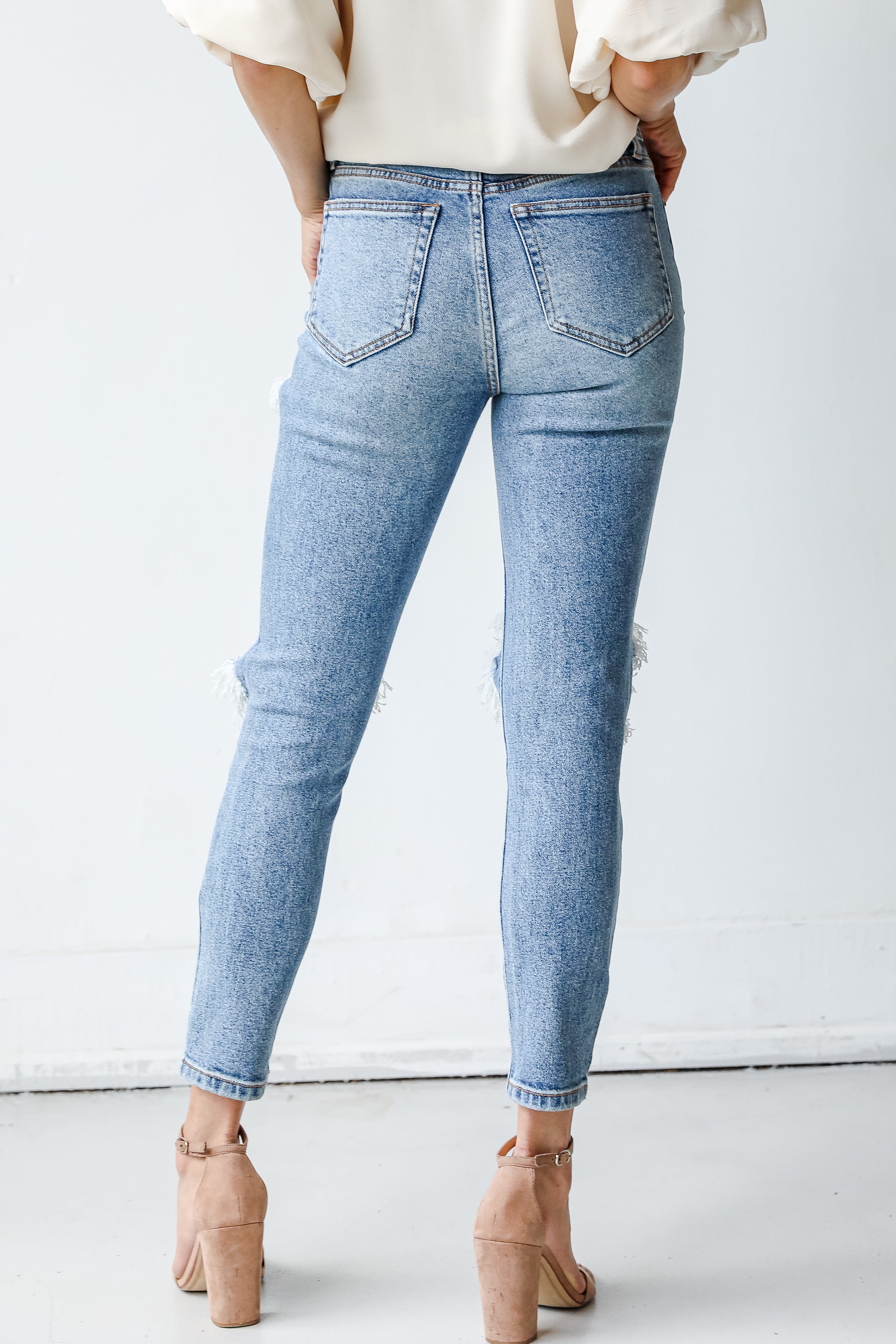 Distressed Mom Jeans back view