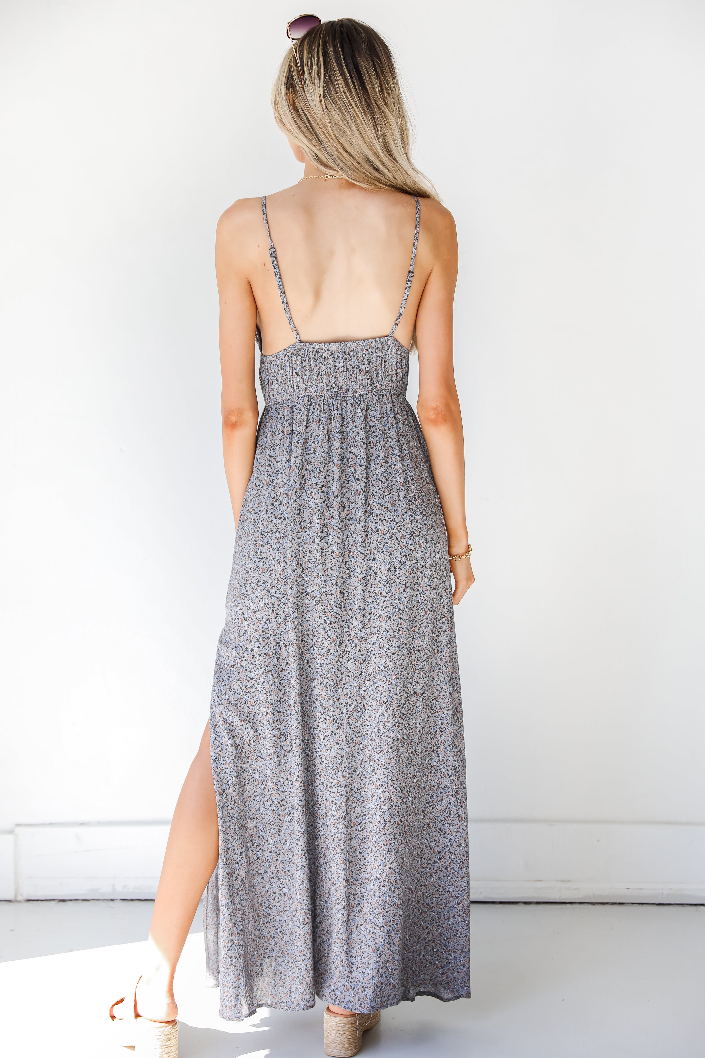 Floral Maxi Dress back view