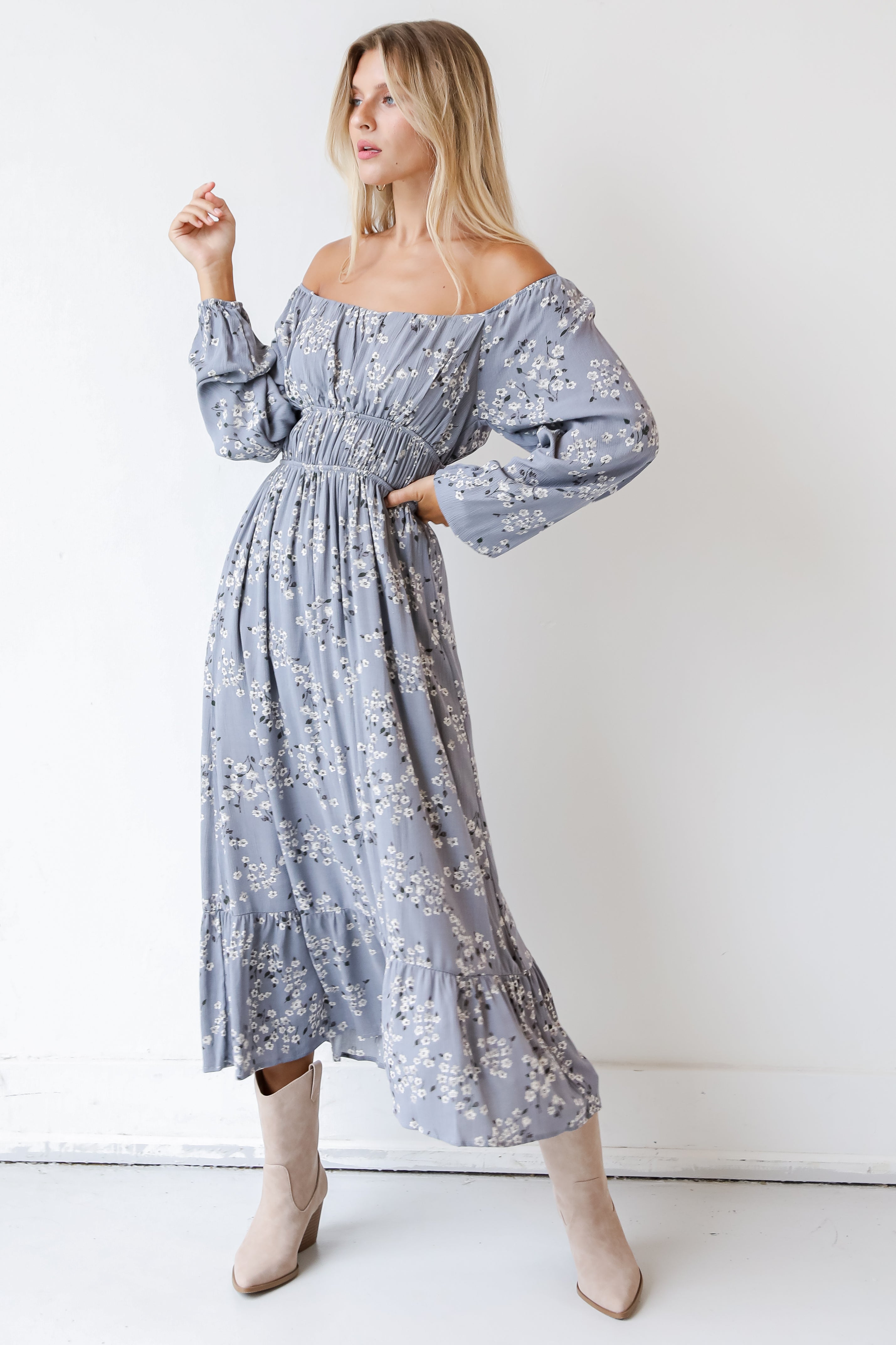 Floral Maxi Dress on model