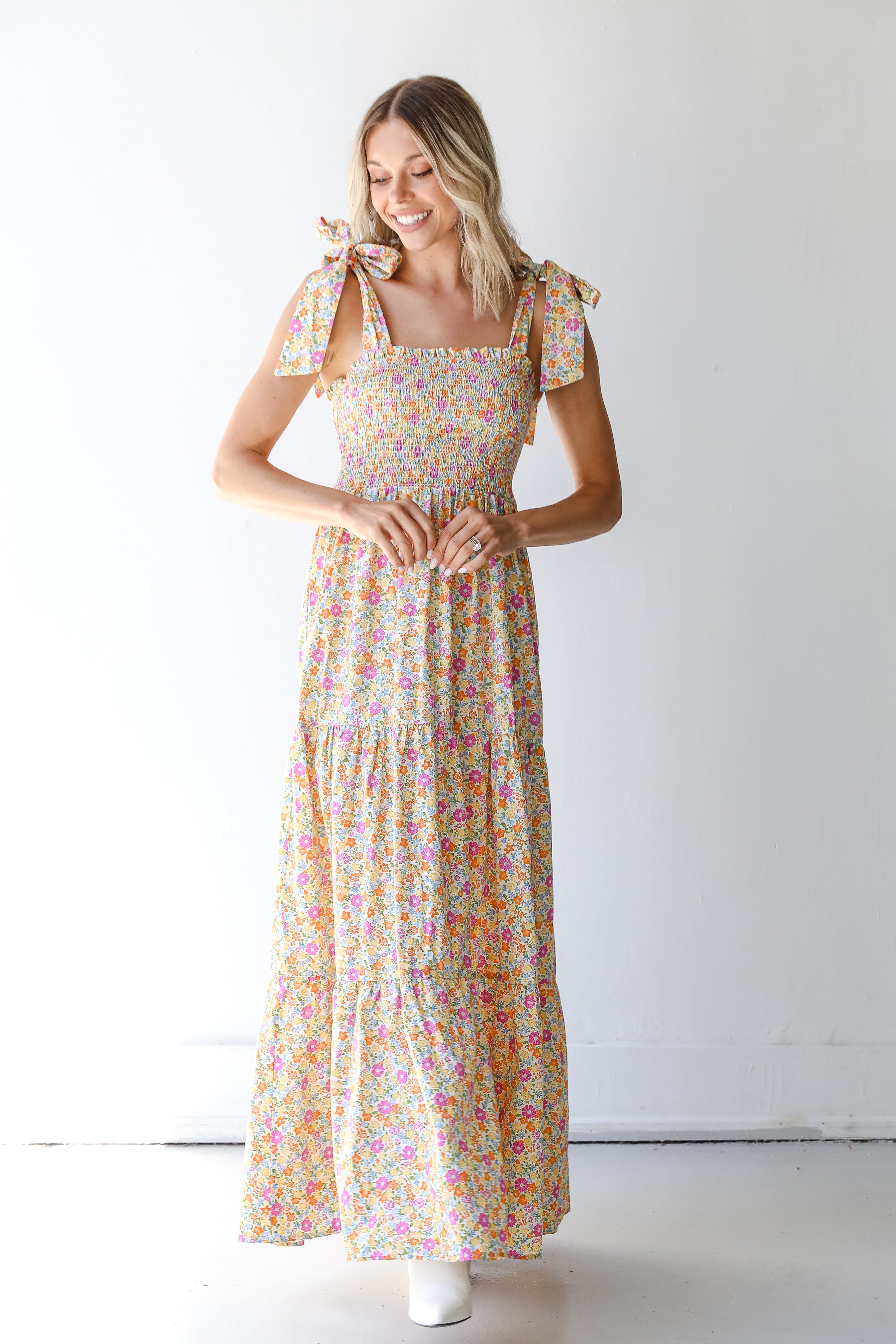 Floral Maxi Dress on model