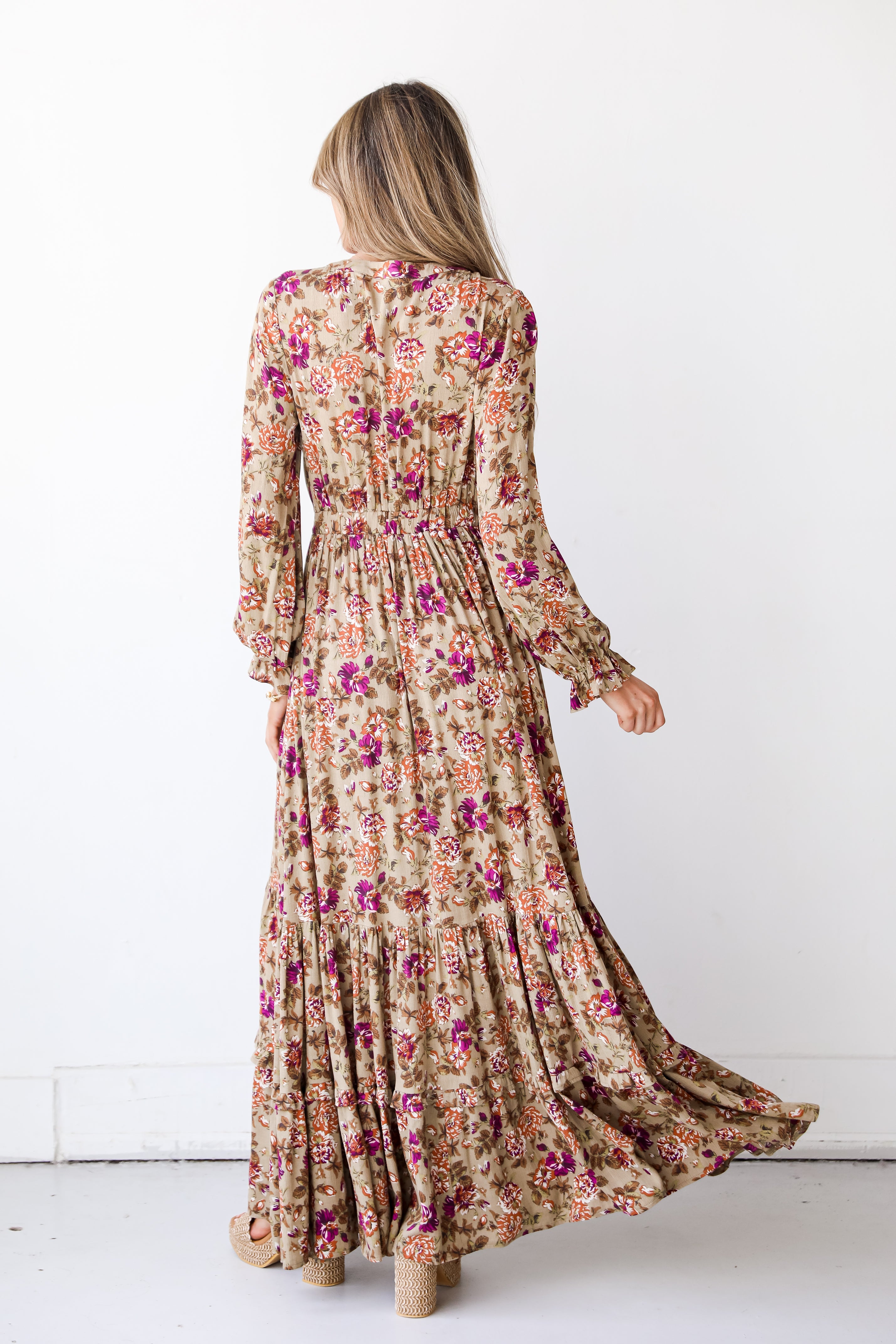 Floral Maxi Dress back view