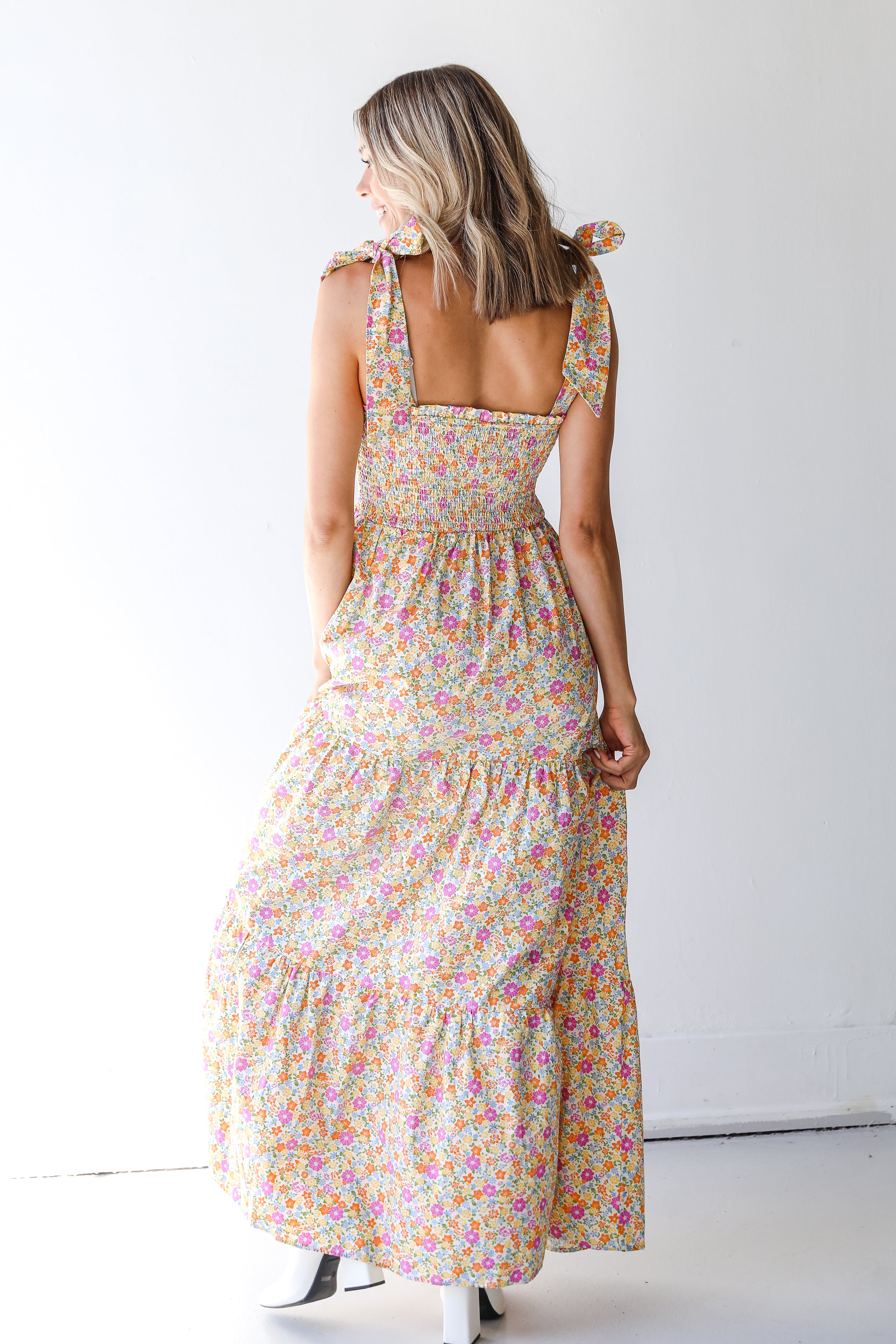 Floral Maxi Dress back view