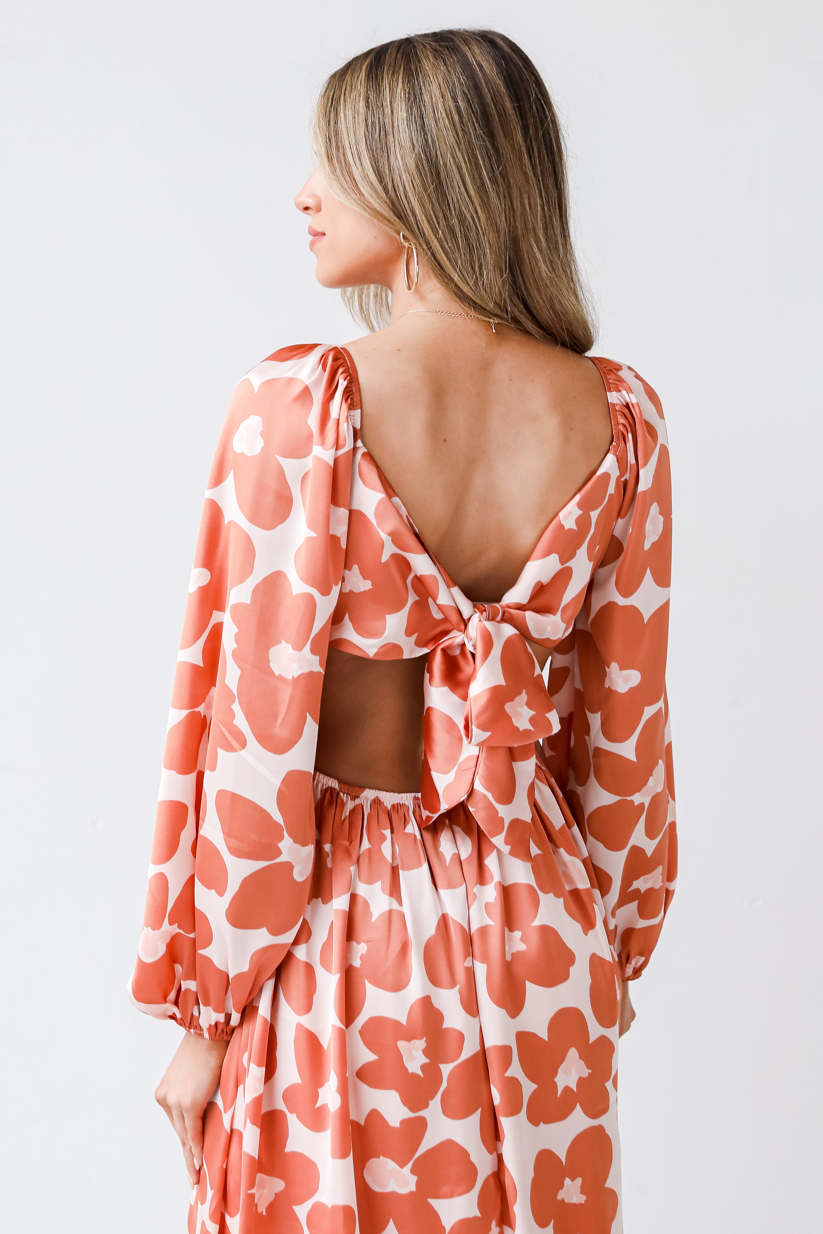 Floral Midi Dress back view close up