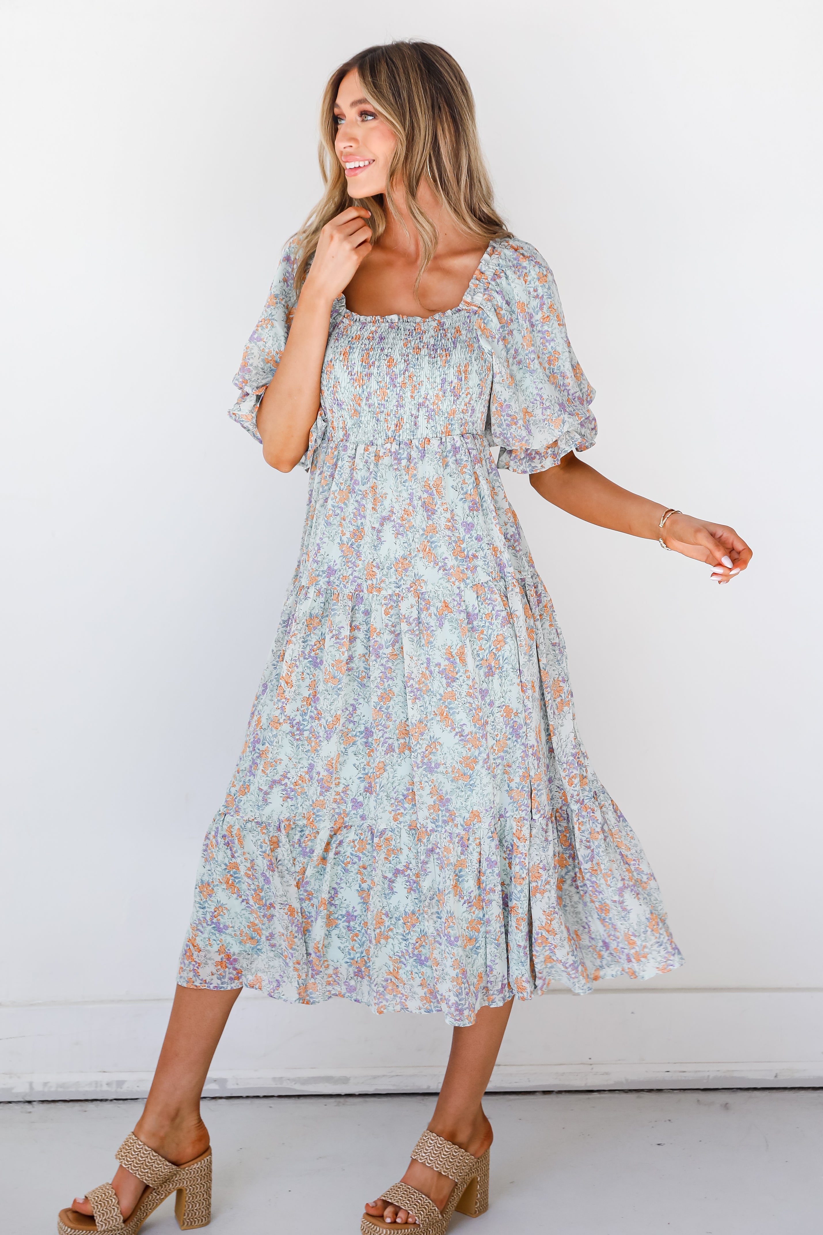 Floral Midi Dress side view