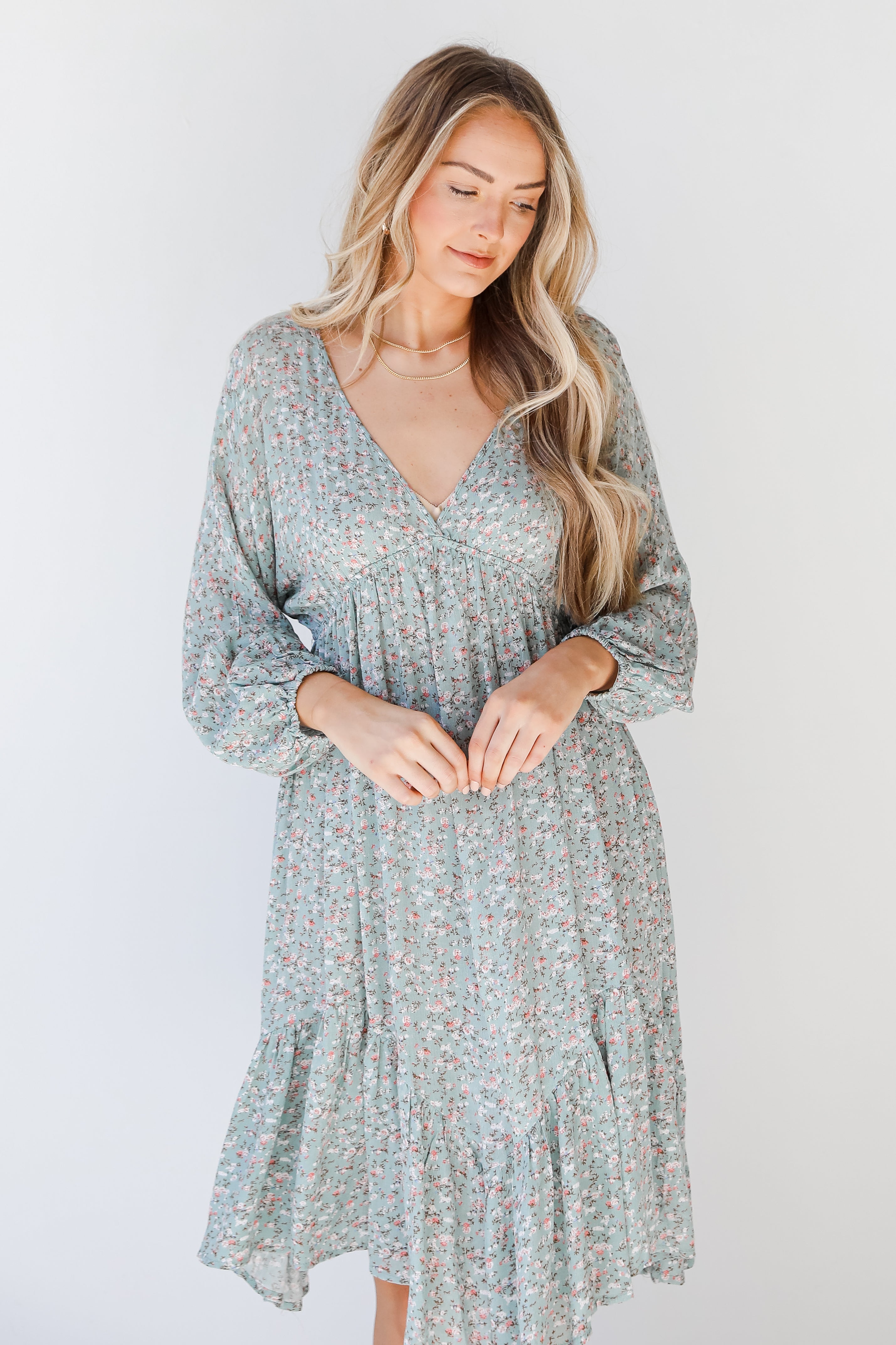 Floral Midi Dress front view