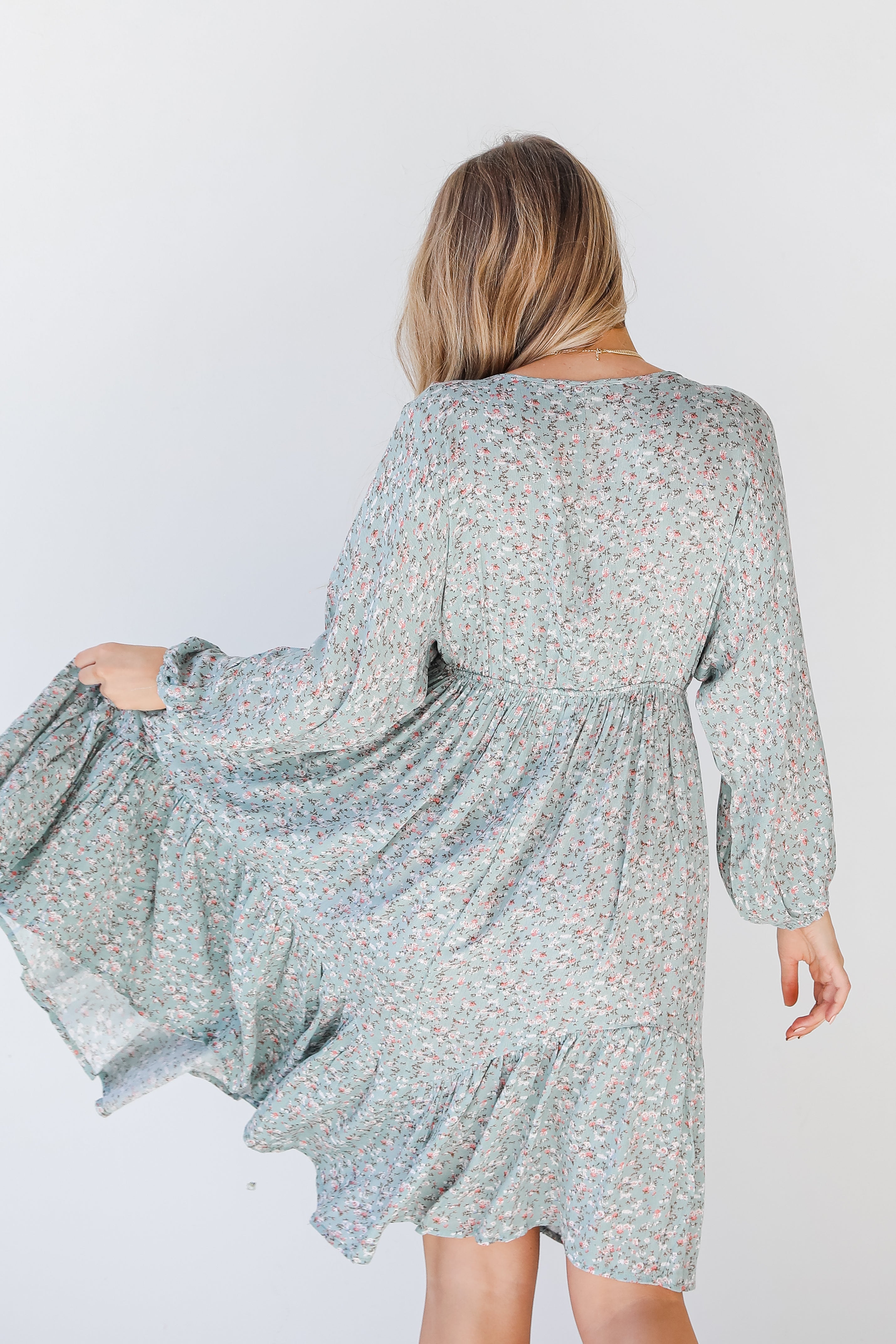 Floral Midi Dress back view