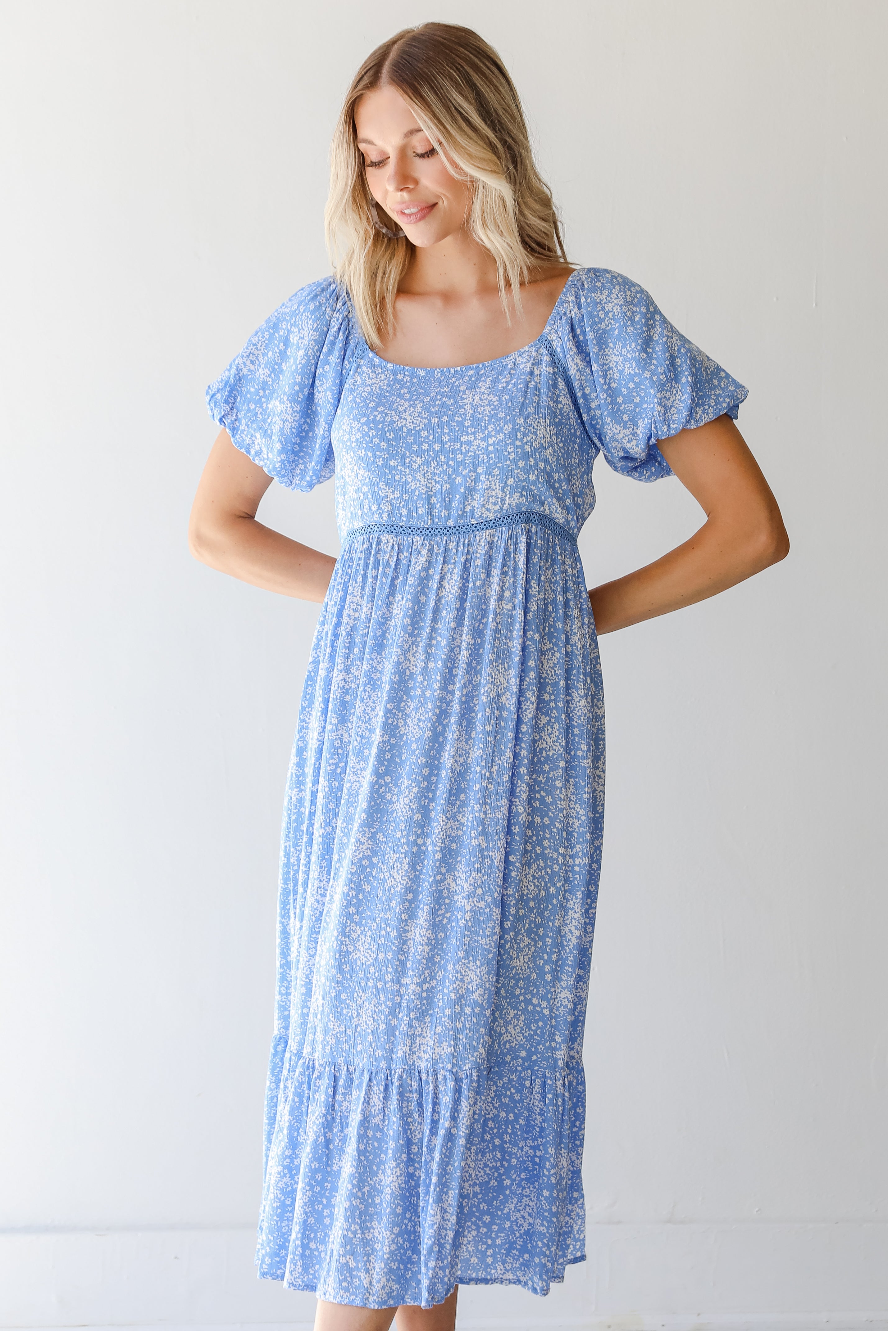 Floral Midi Dress on model