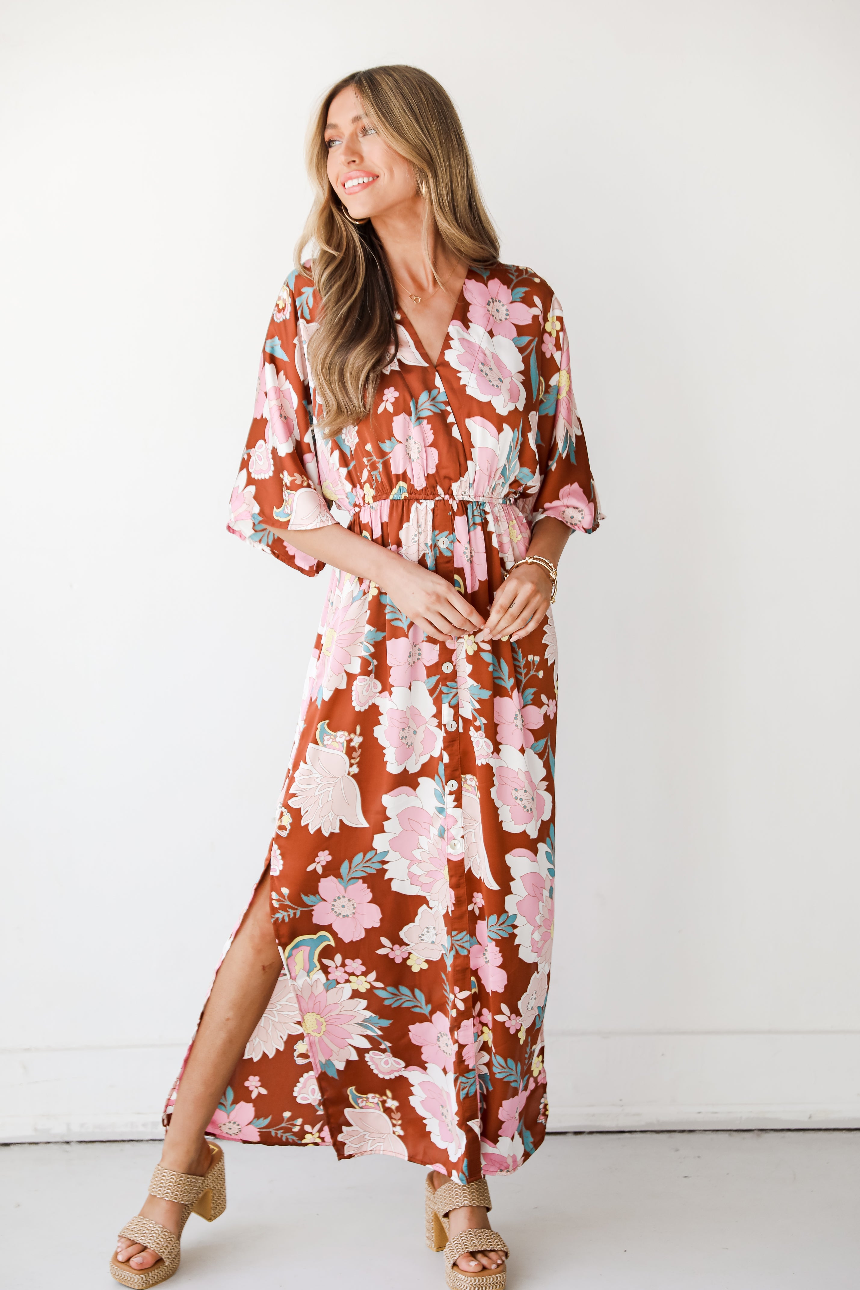 Floral Maxi Dress on model