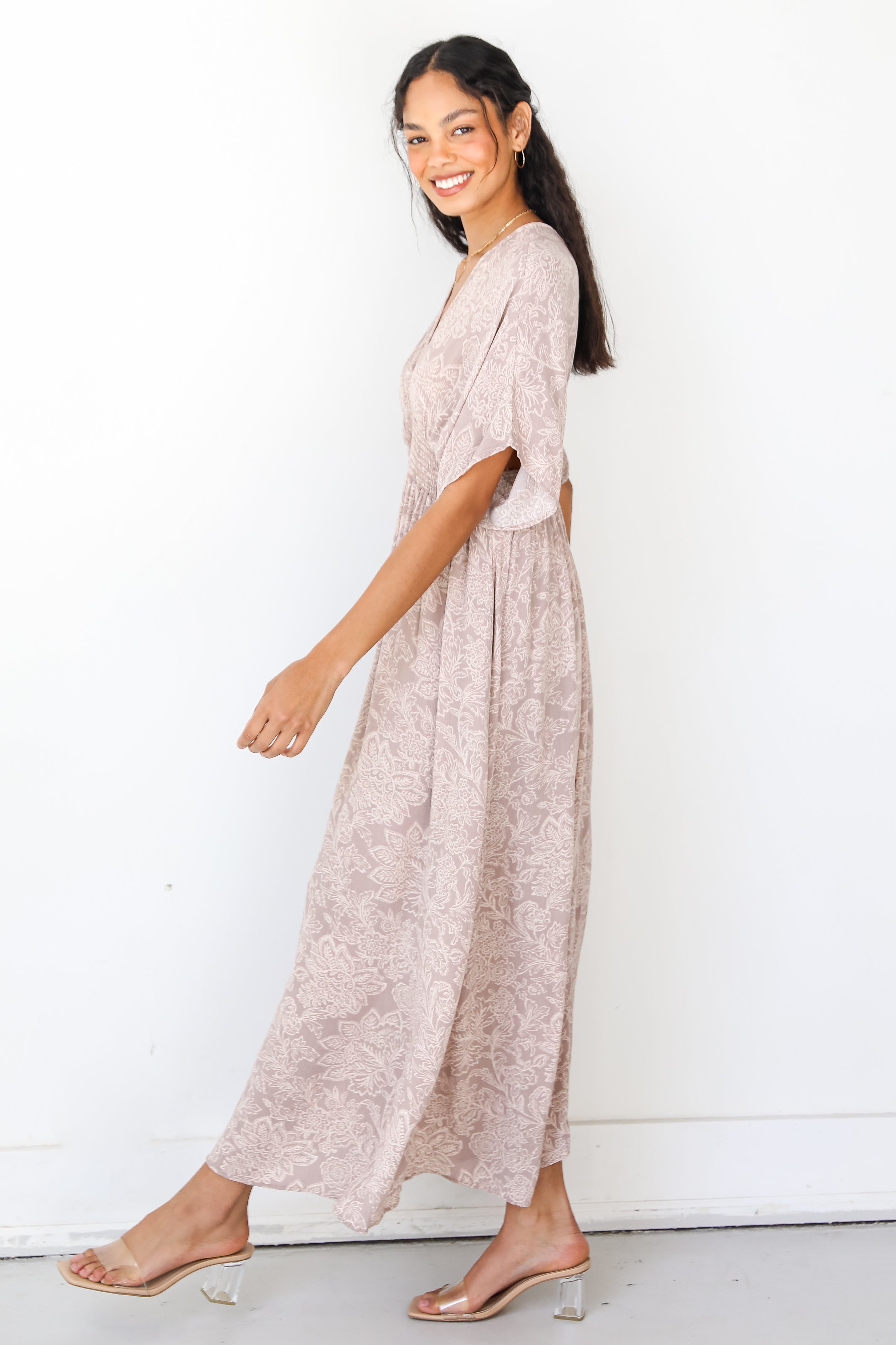 Happy Feelings Floral Mini Dress side view