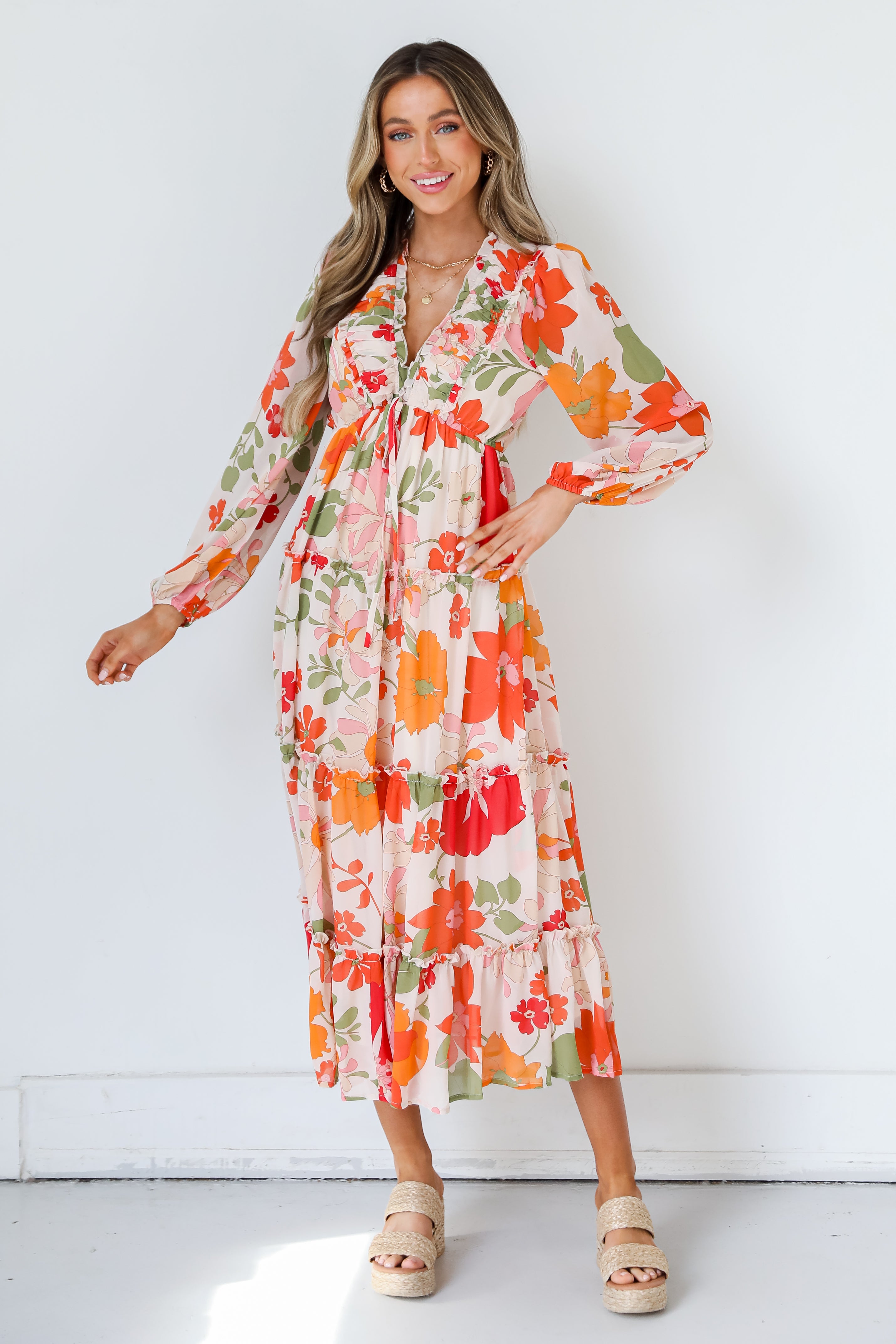 Floral Maxi Dress on model