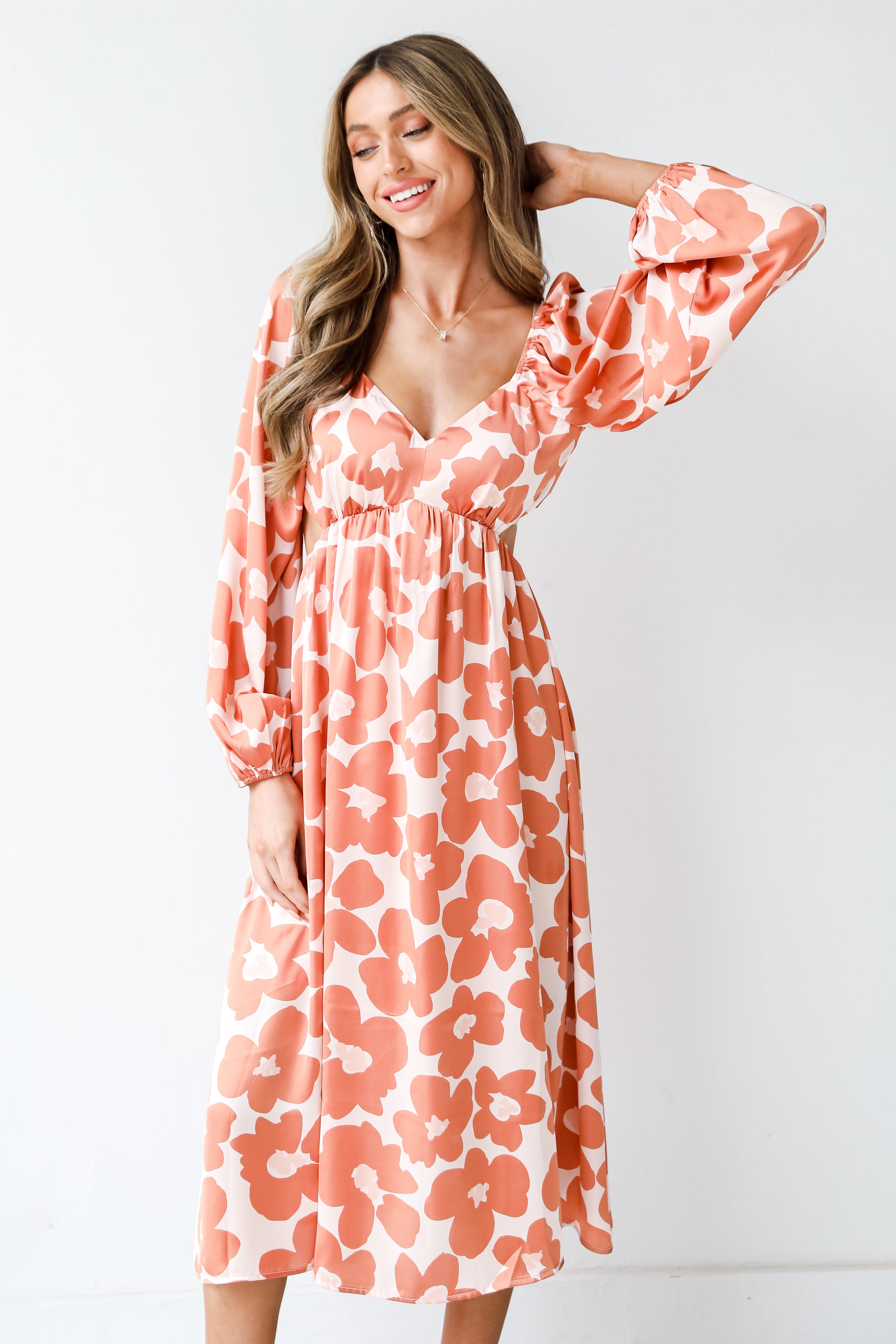 Floral Midi Dress on model