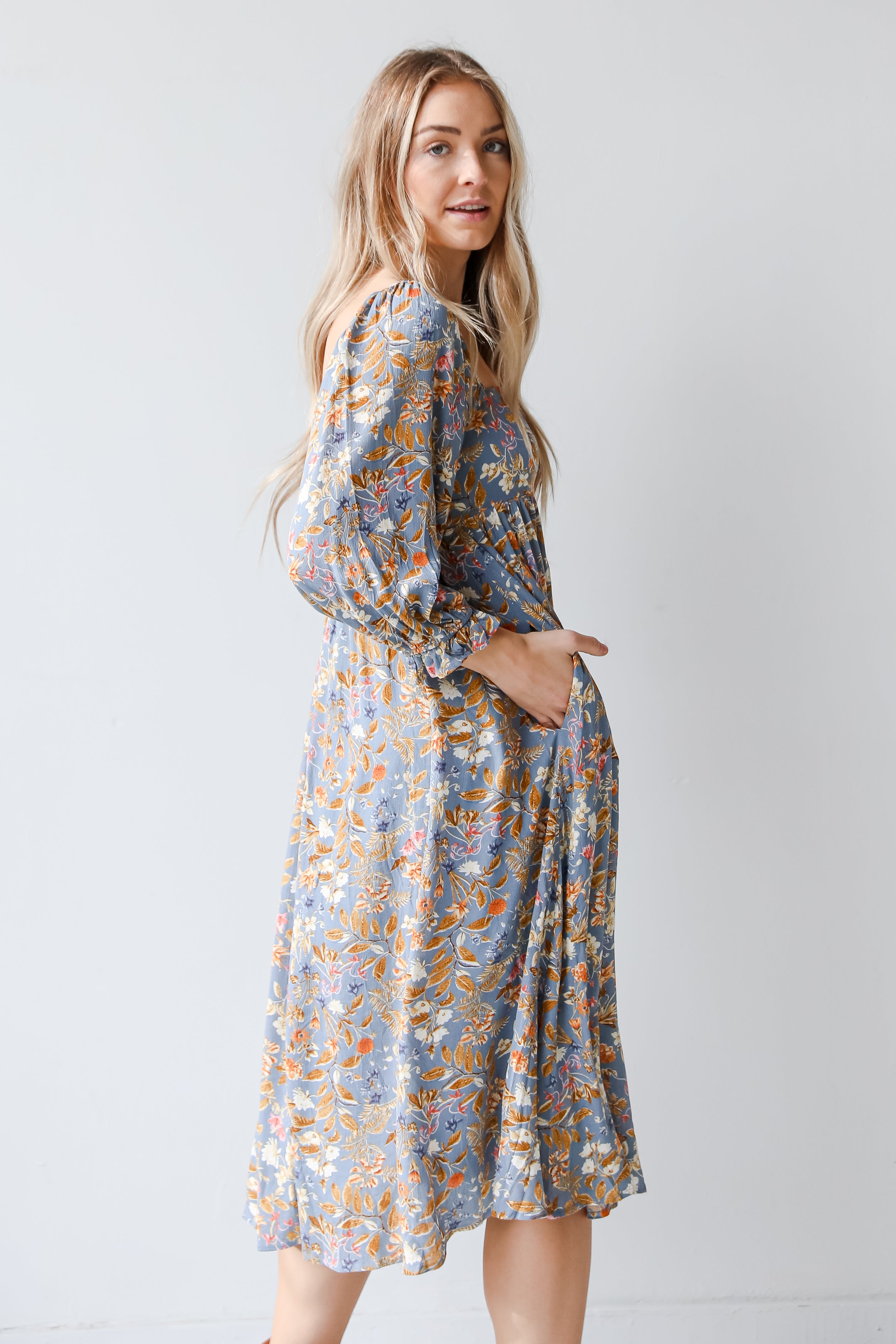 Floral Midi Dress side view