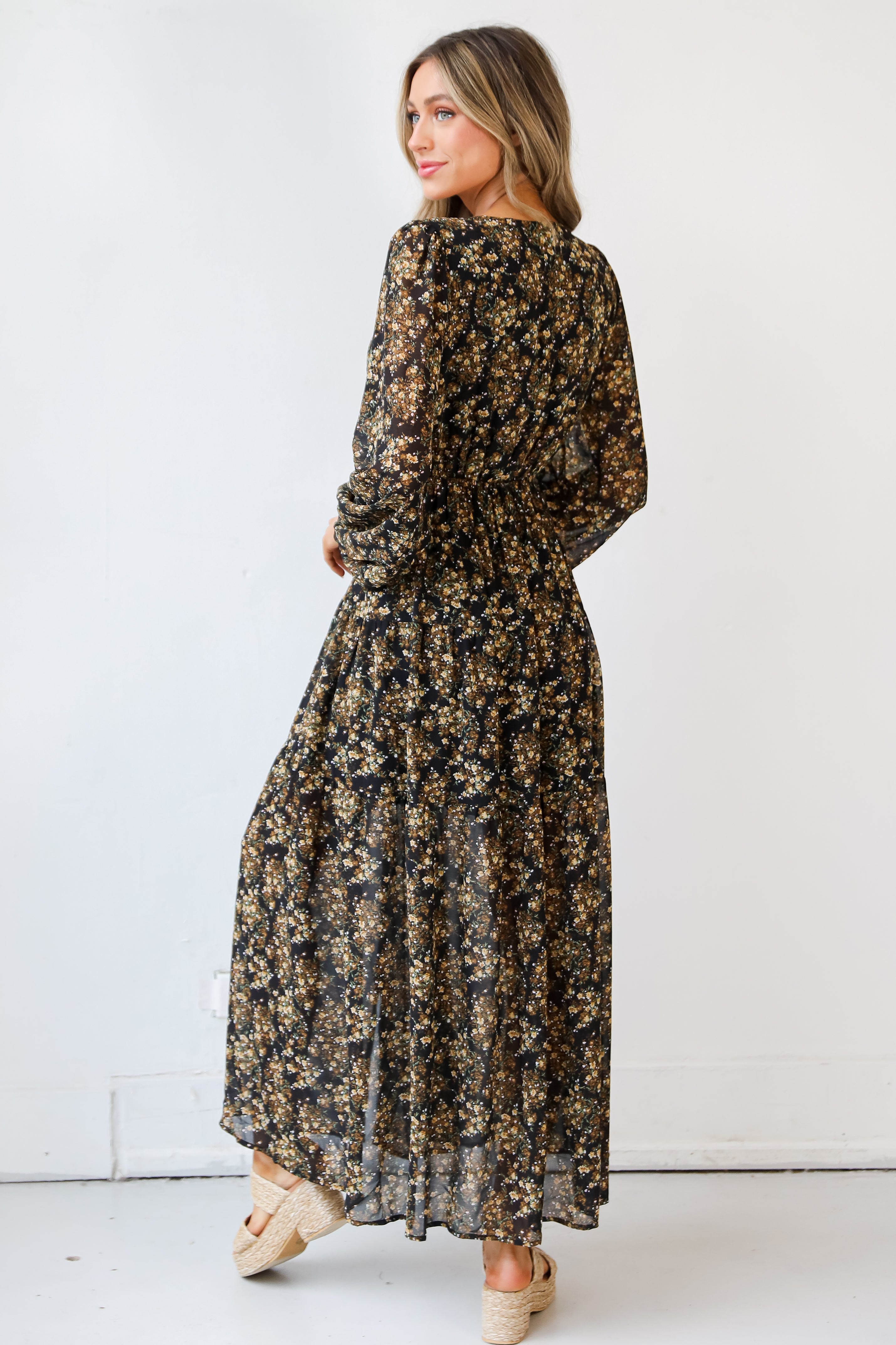 Floral Maxi Dress back view