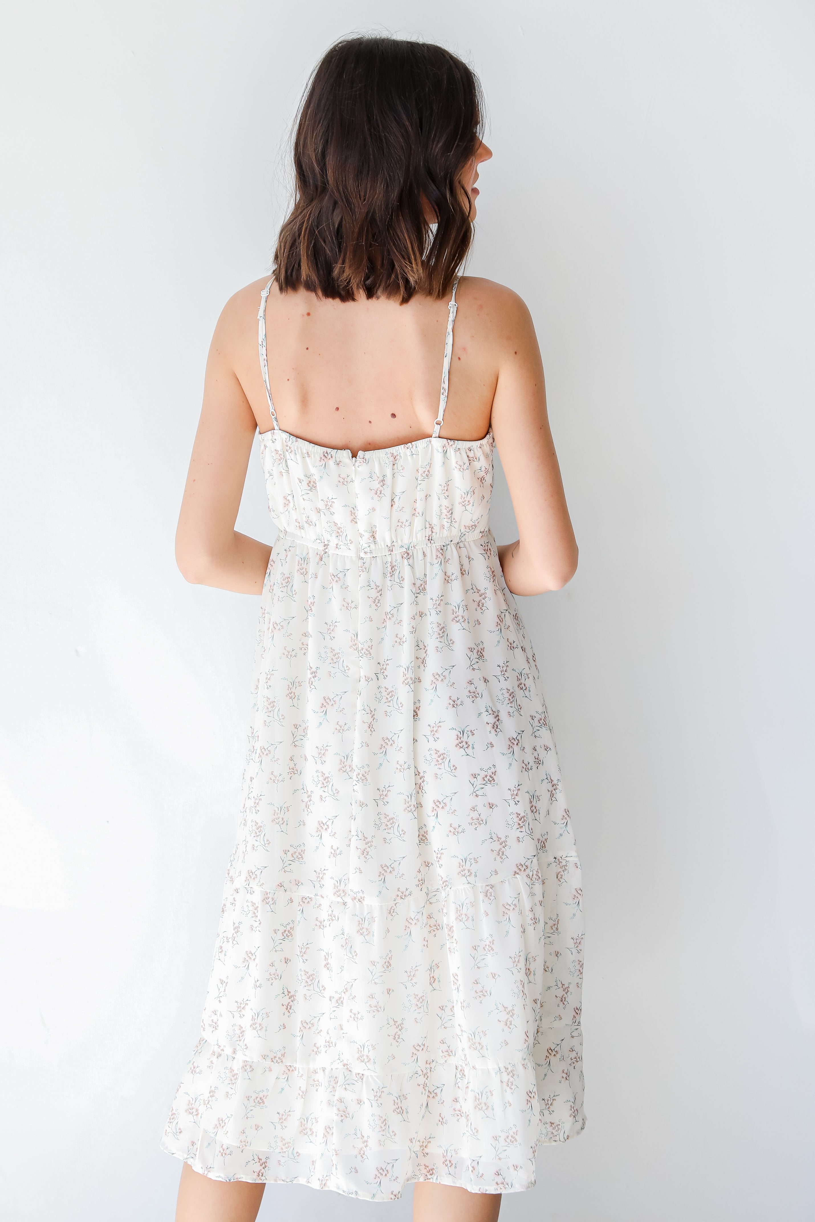 Floral Midi Dress back view