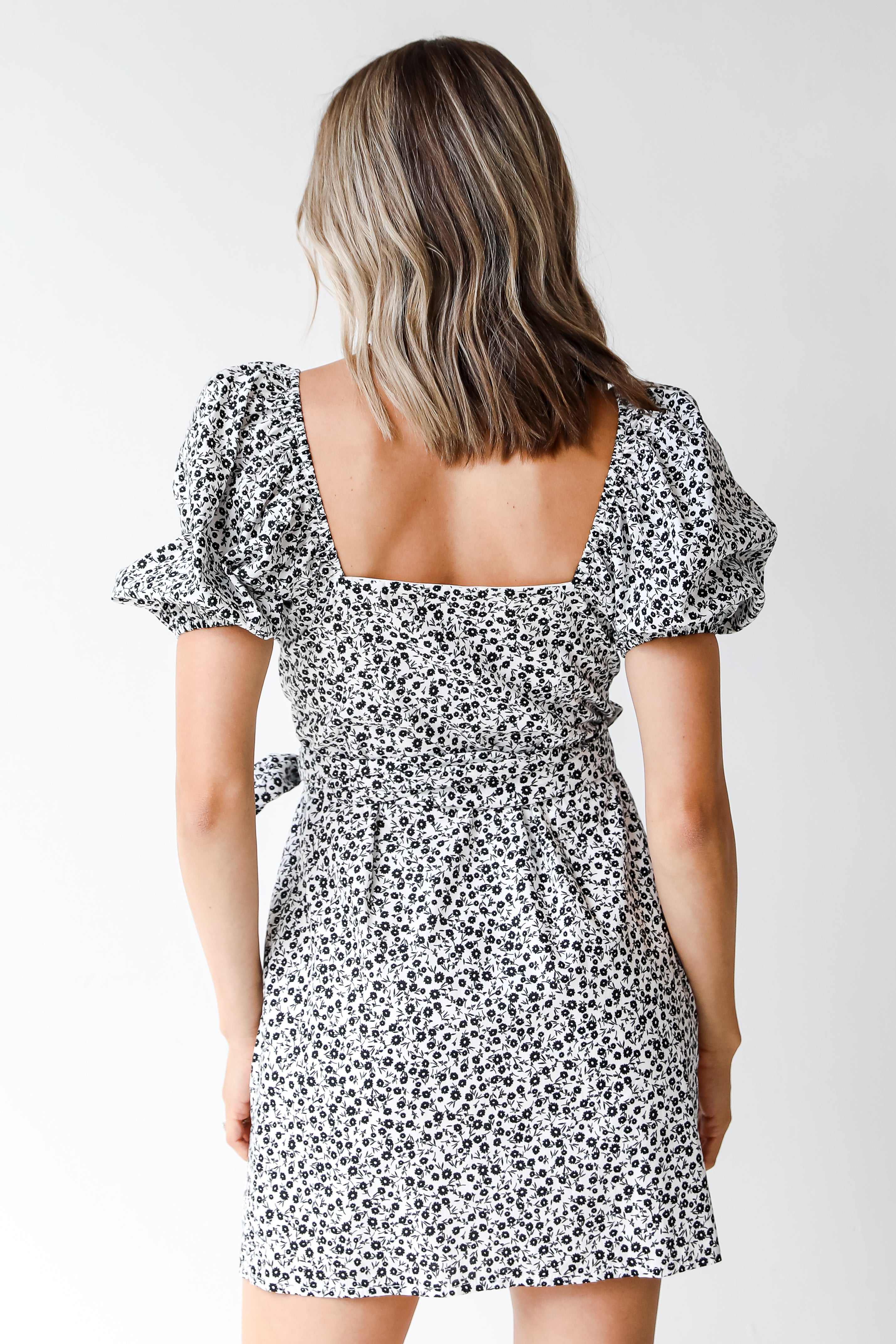 black floral dress back view