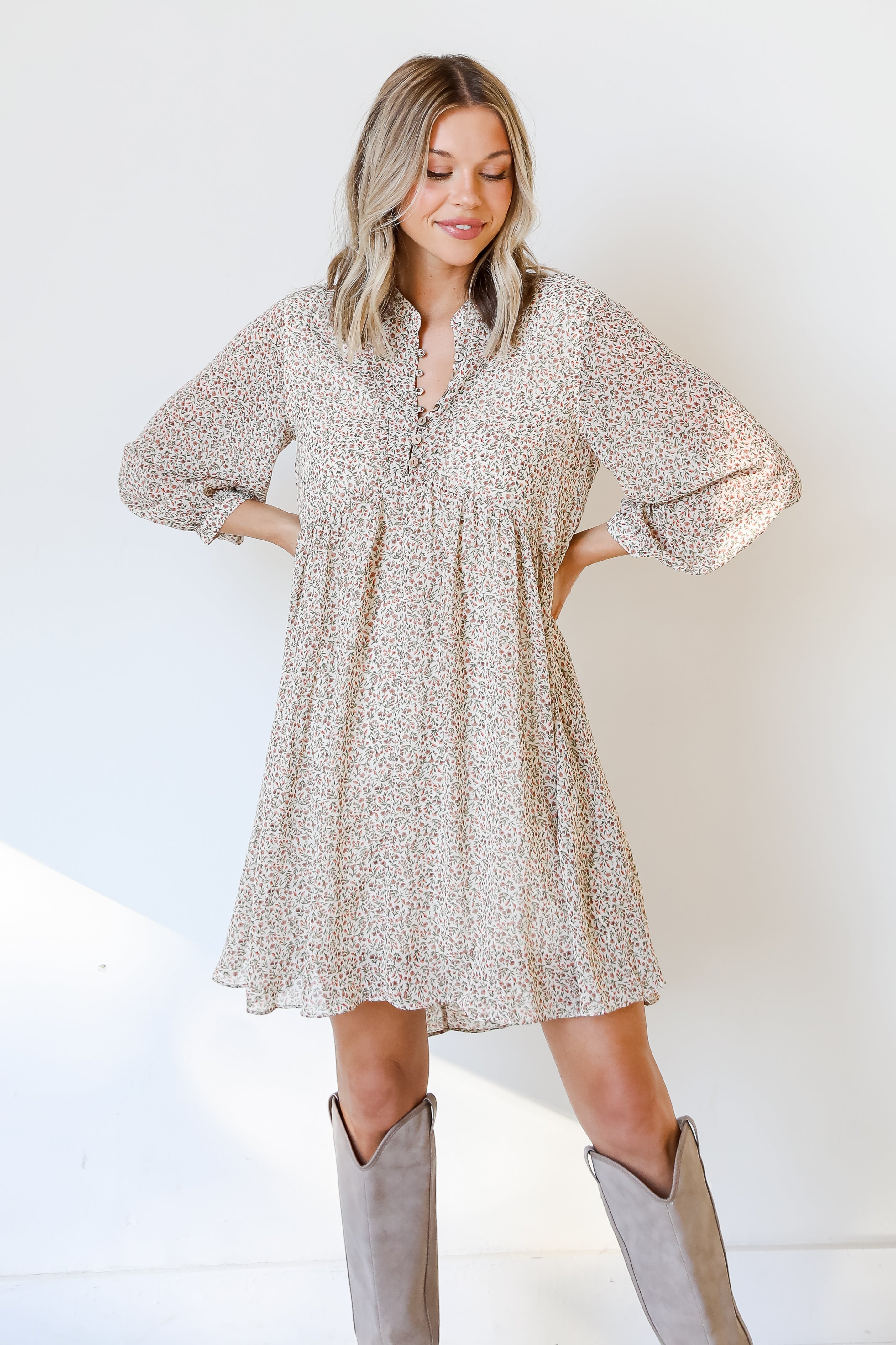 Floral Babydoll Mini Dress