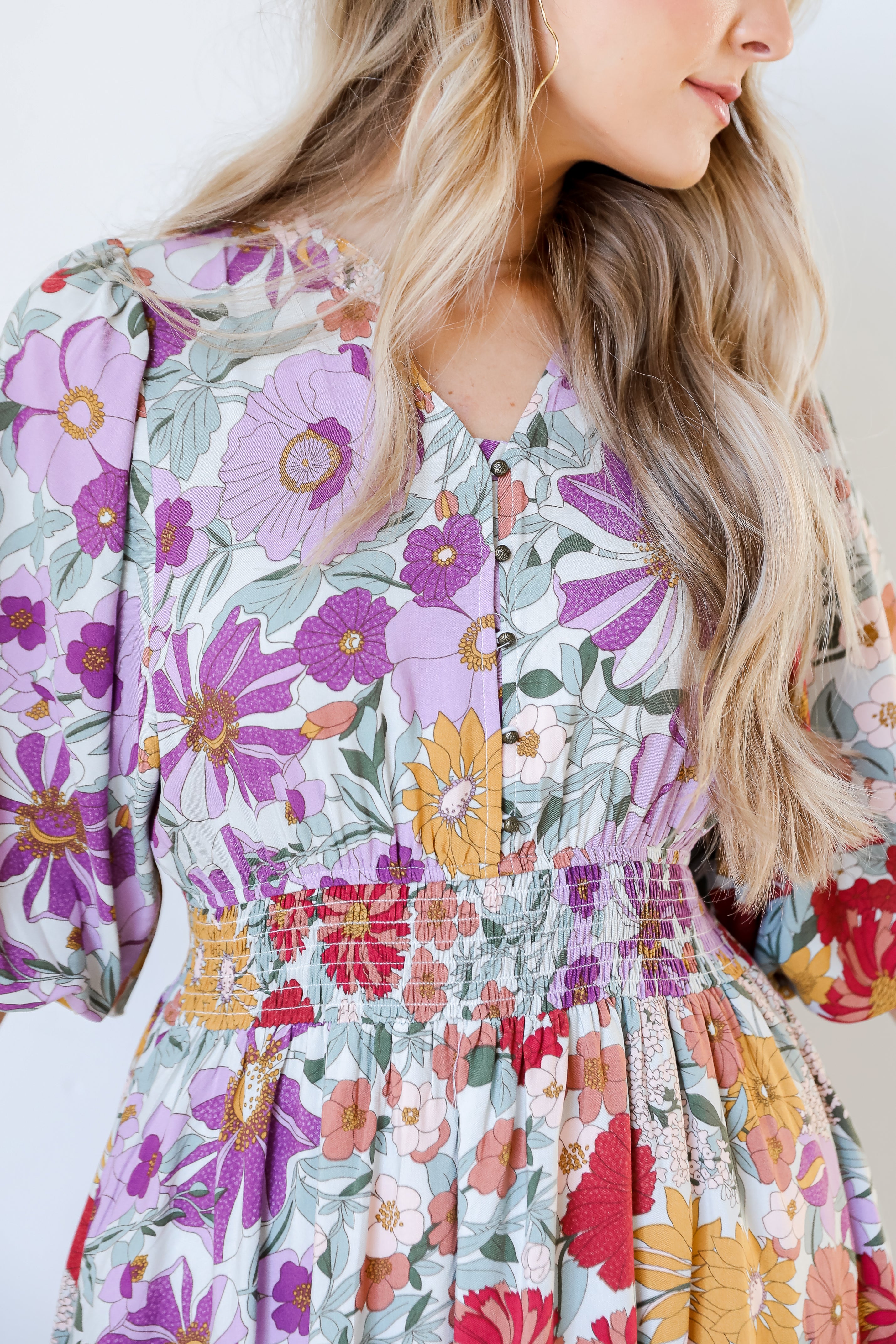 Floral Midi Dress close up
