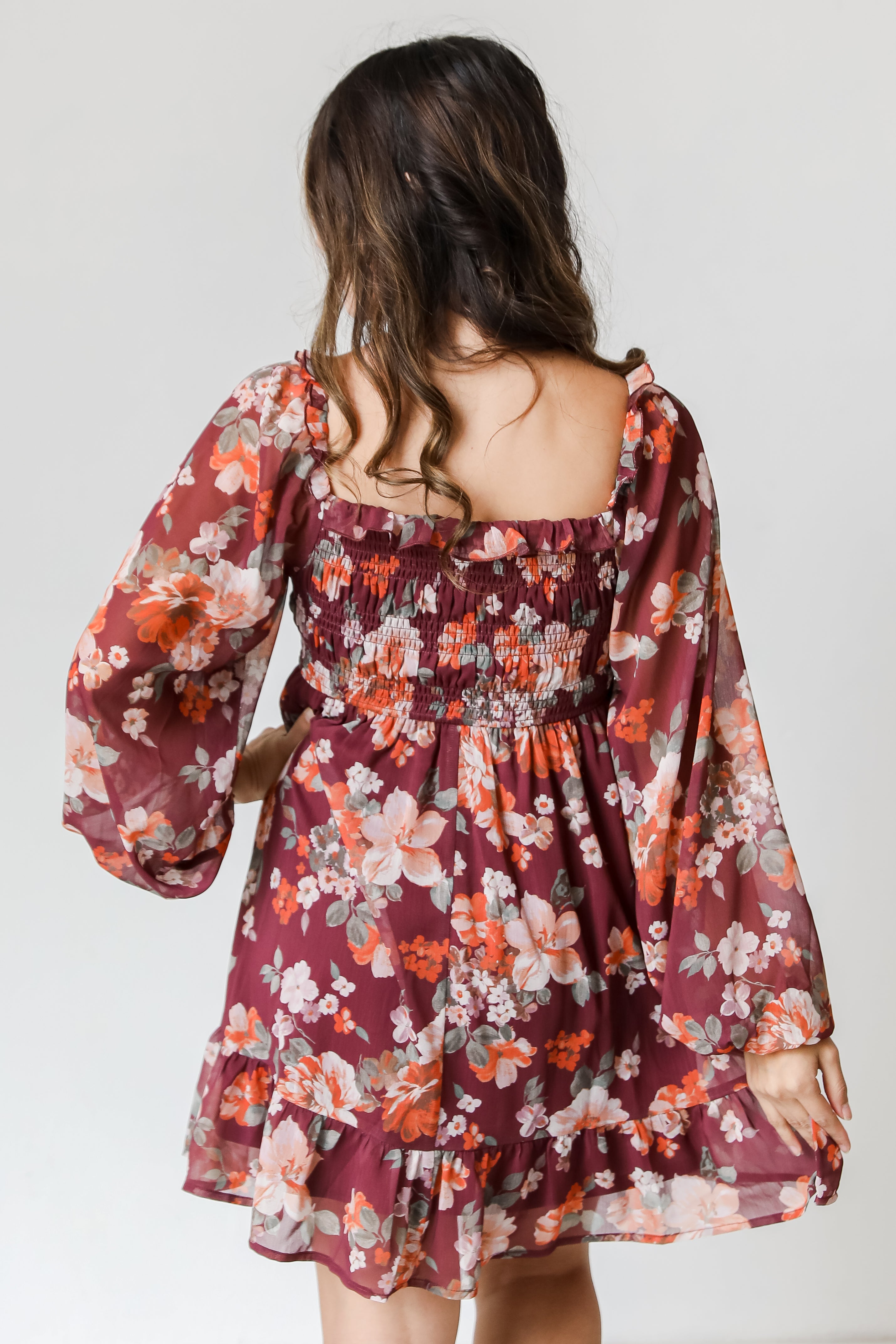 Floral Mini Dress back view