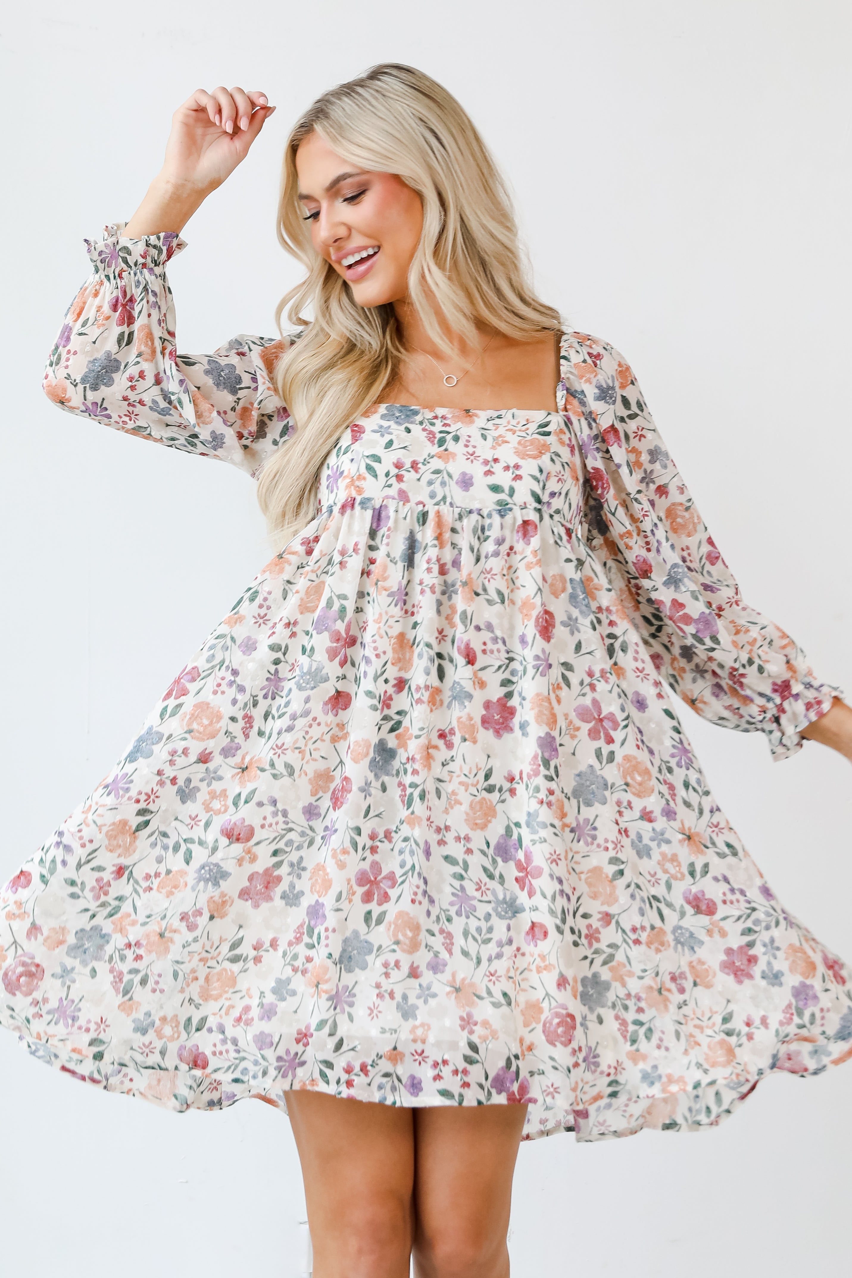 Floral Babydoll Mini Dress