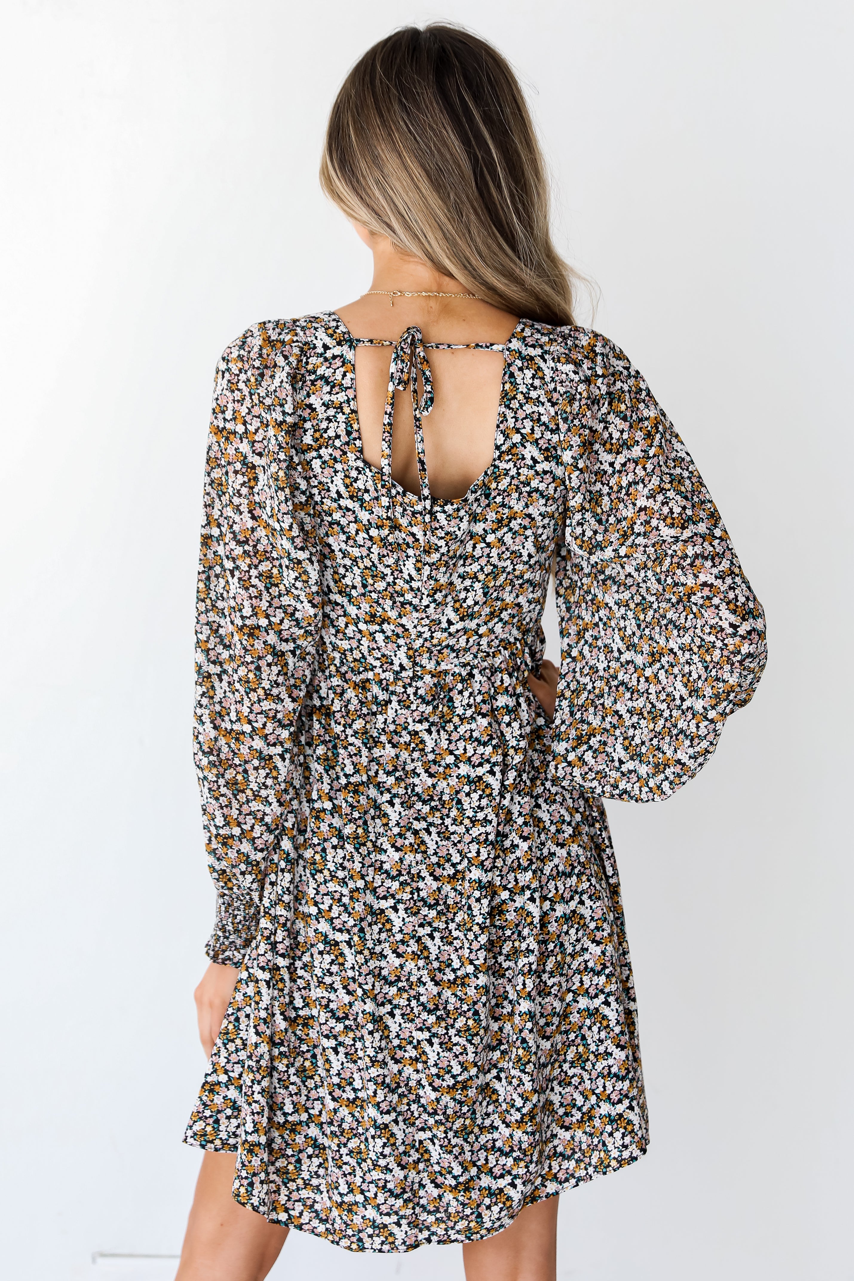 Floral Mini Dress back view