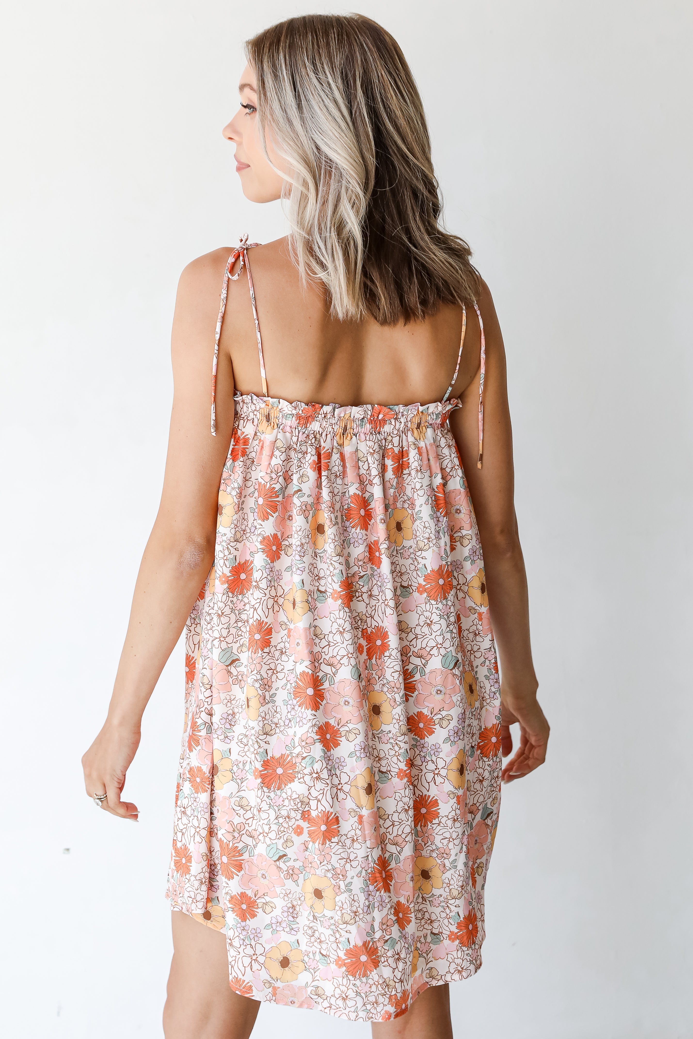 Floral Mini Dress back view