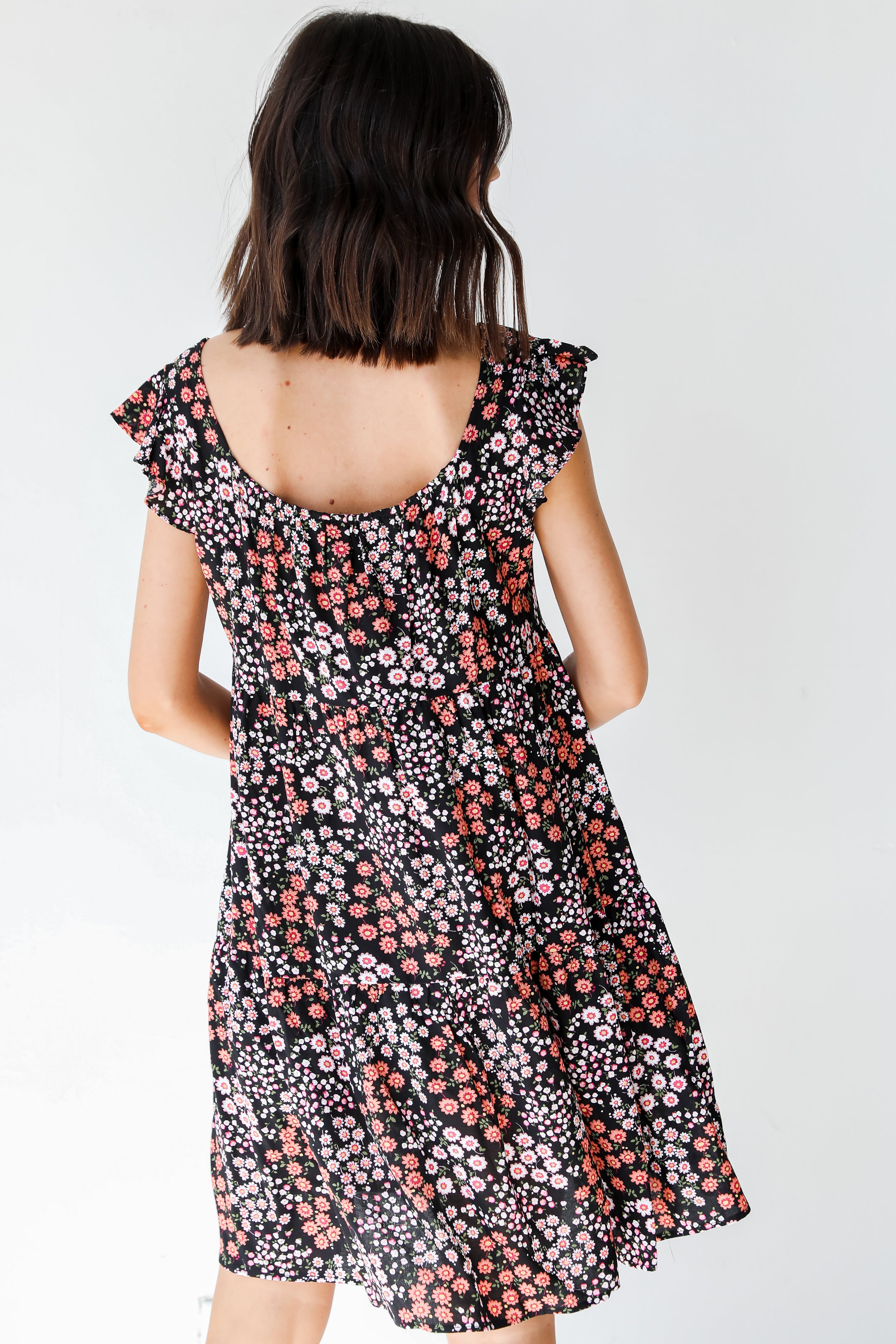 Floral Mini Dress back view