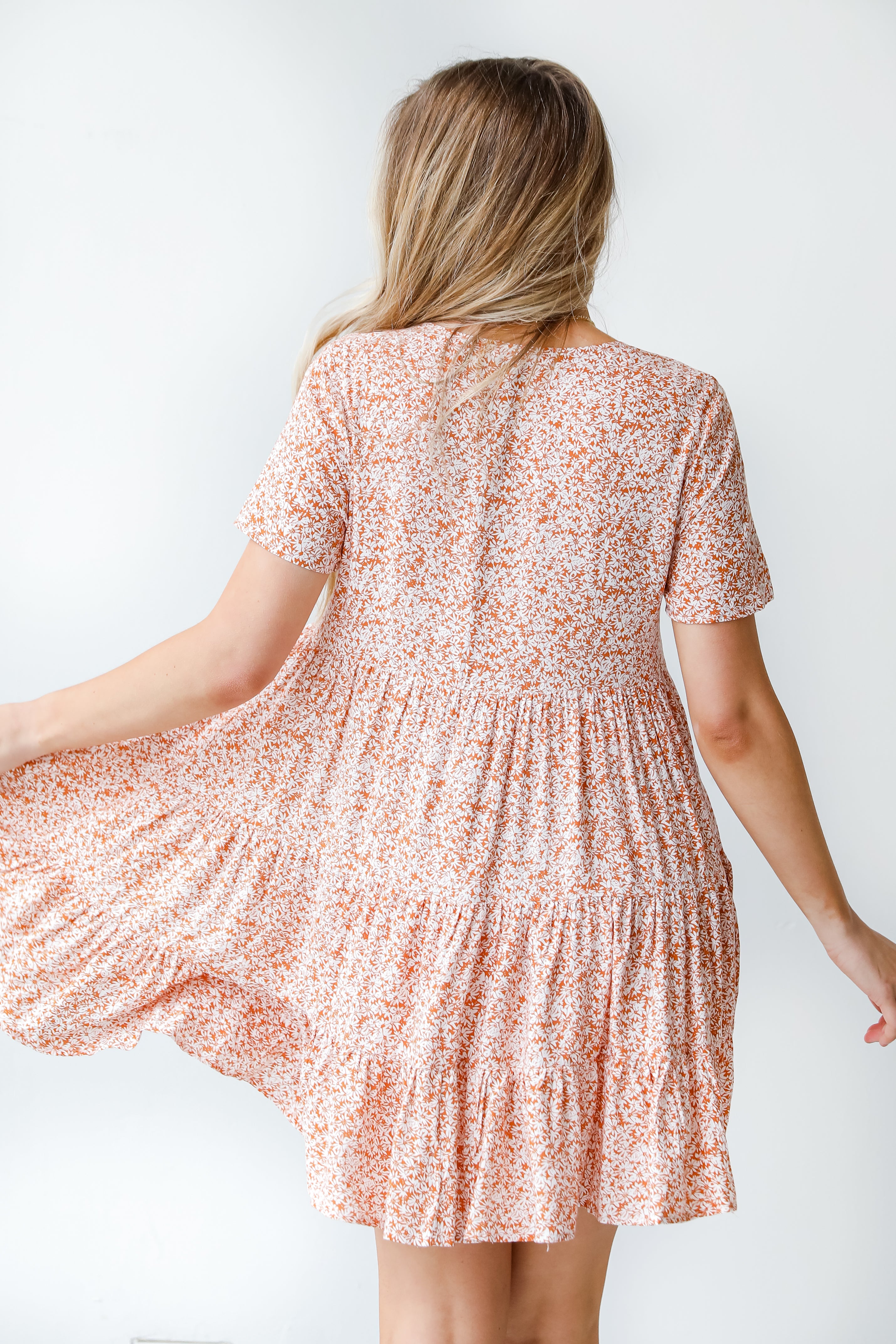 Floral Babydoll Dress back view