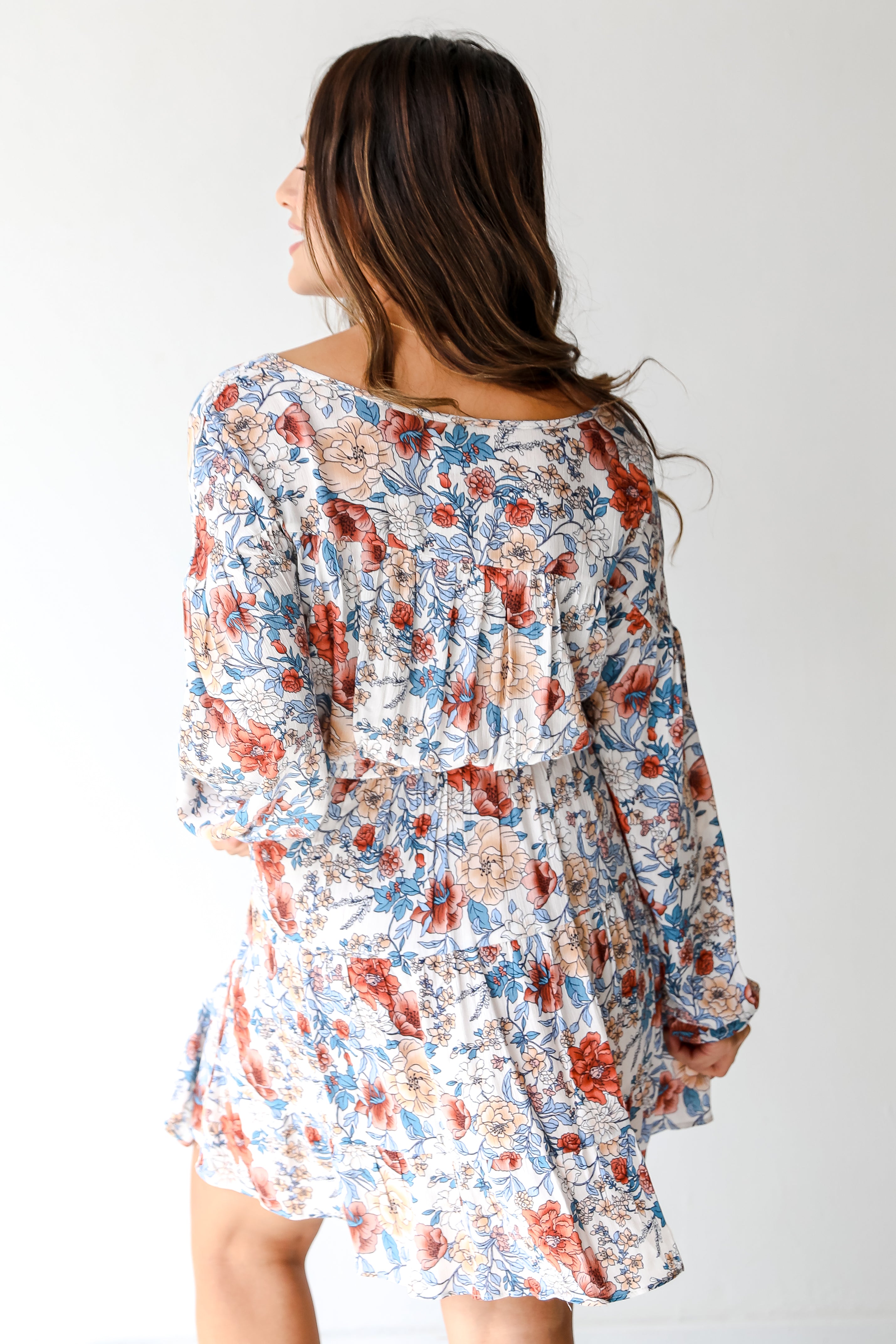 Floral Mini Dress back view
