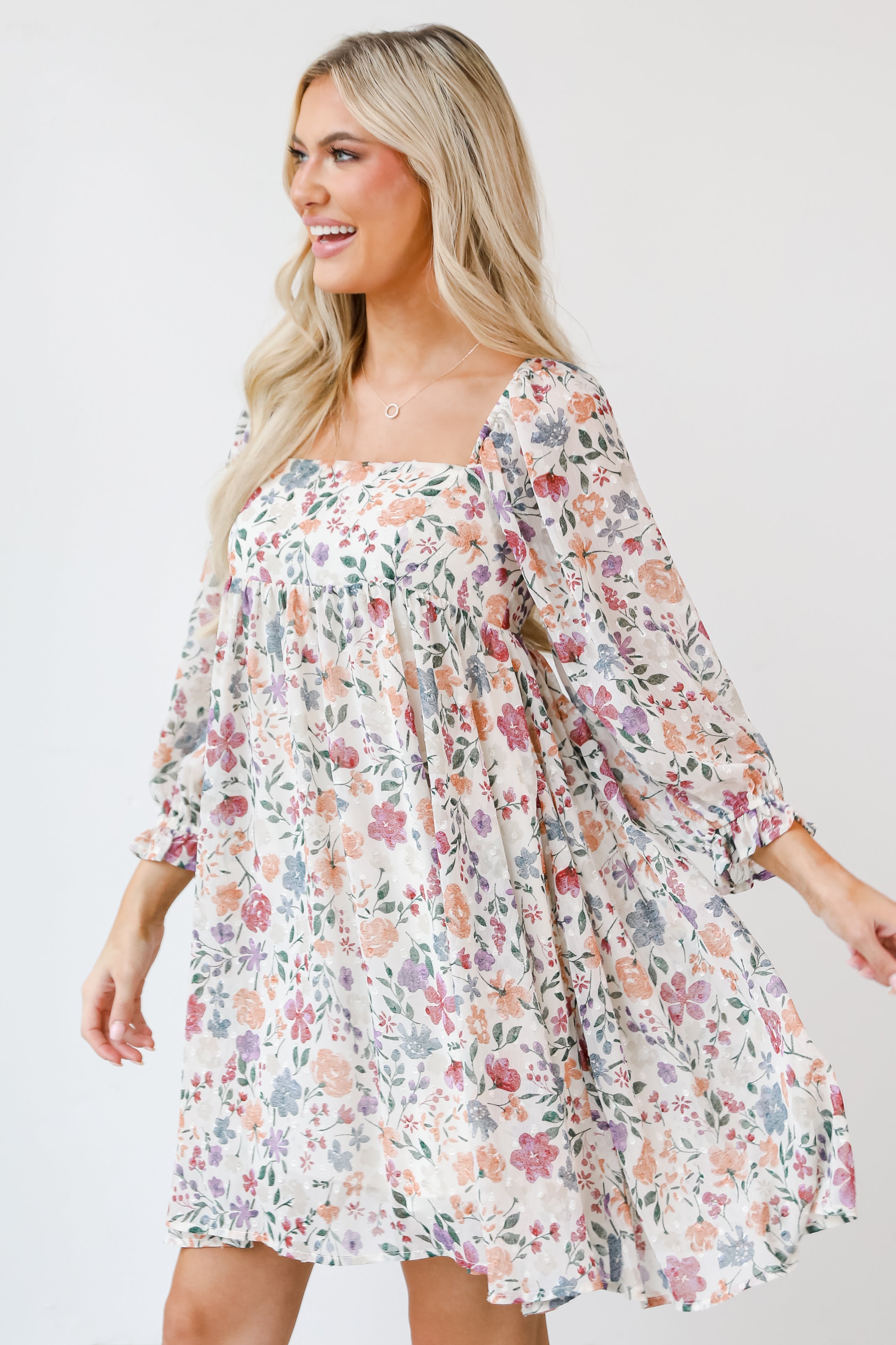 Floral Babydoll Mini Dress side view