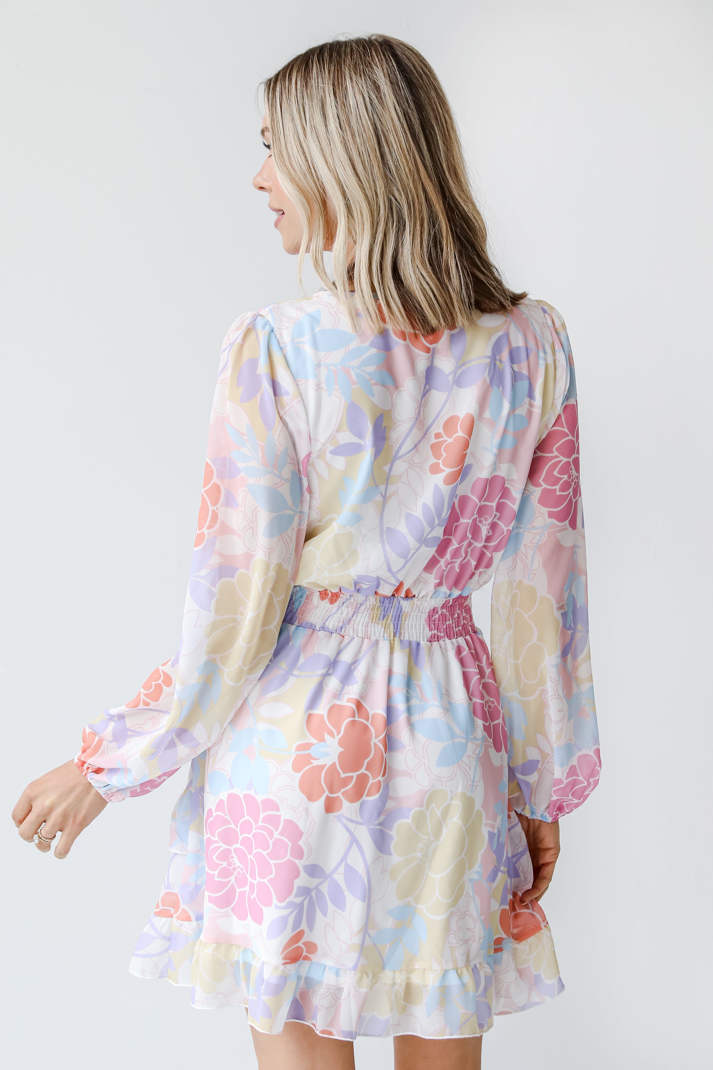 Floral Mini Dress back view