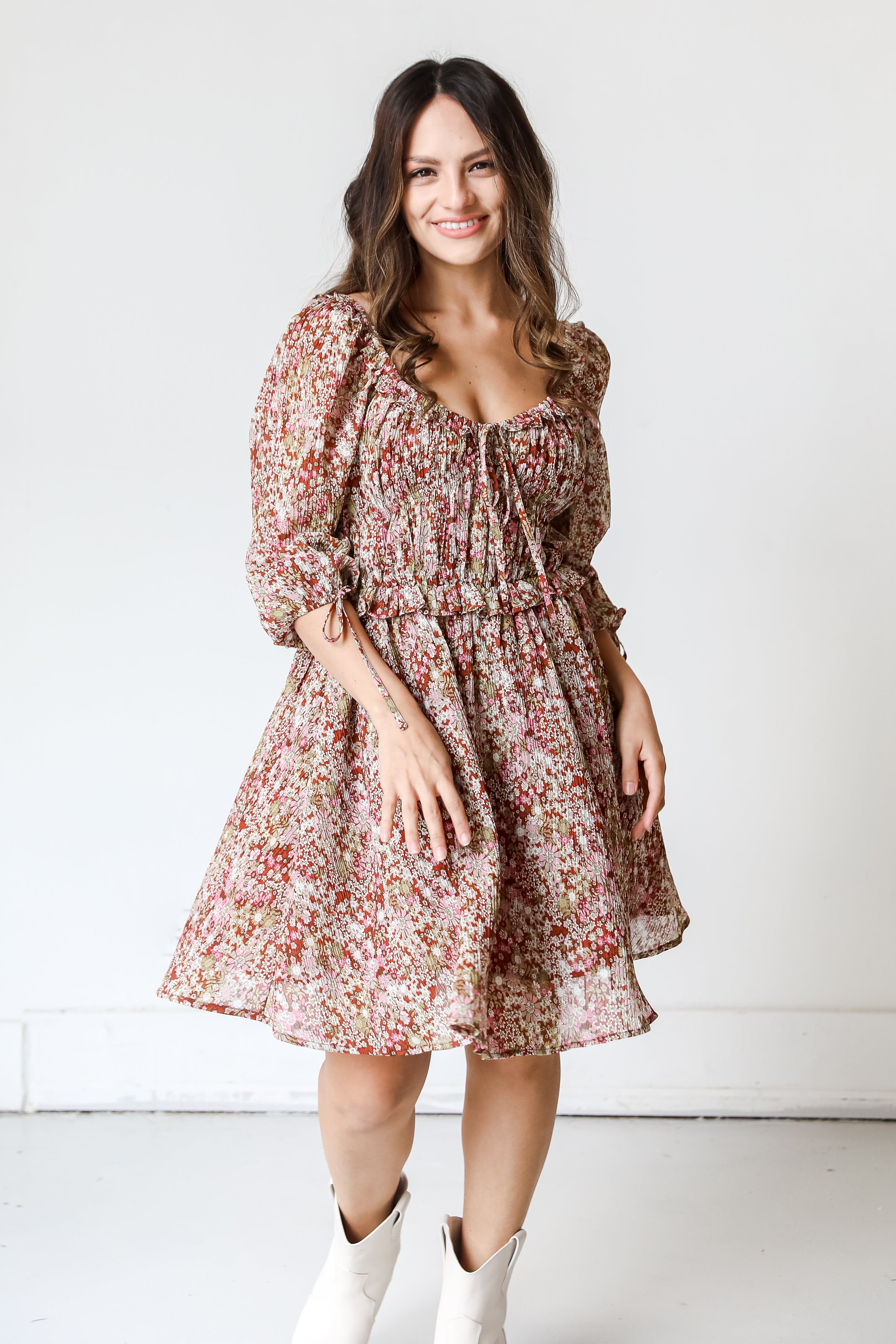 Floral Mini Dress front view