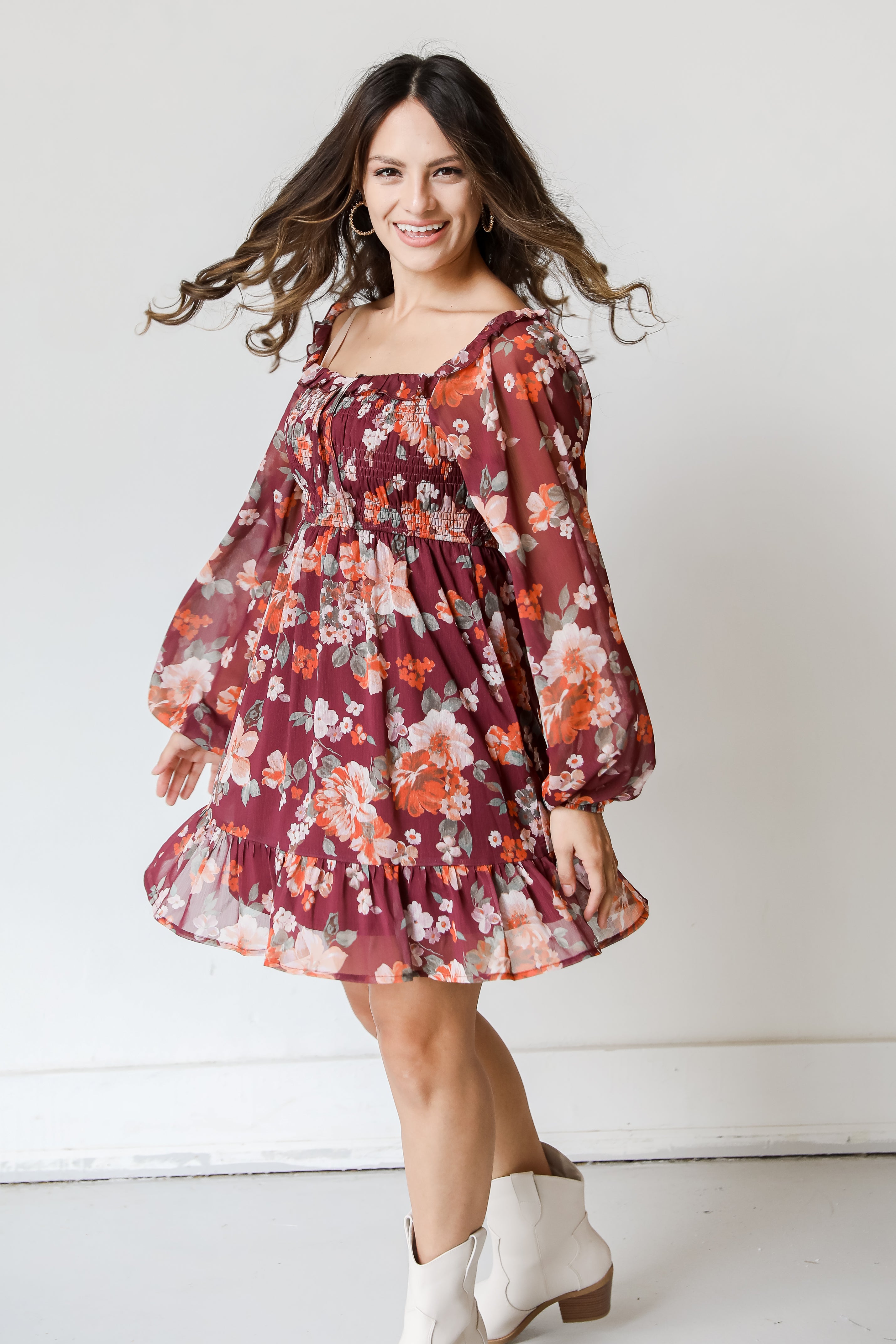 Floral Mini Dress front view