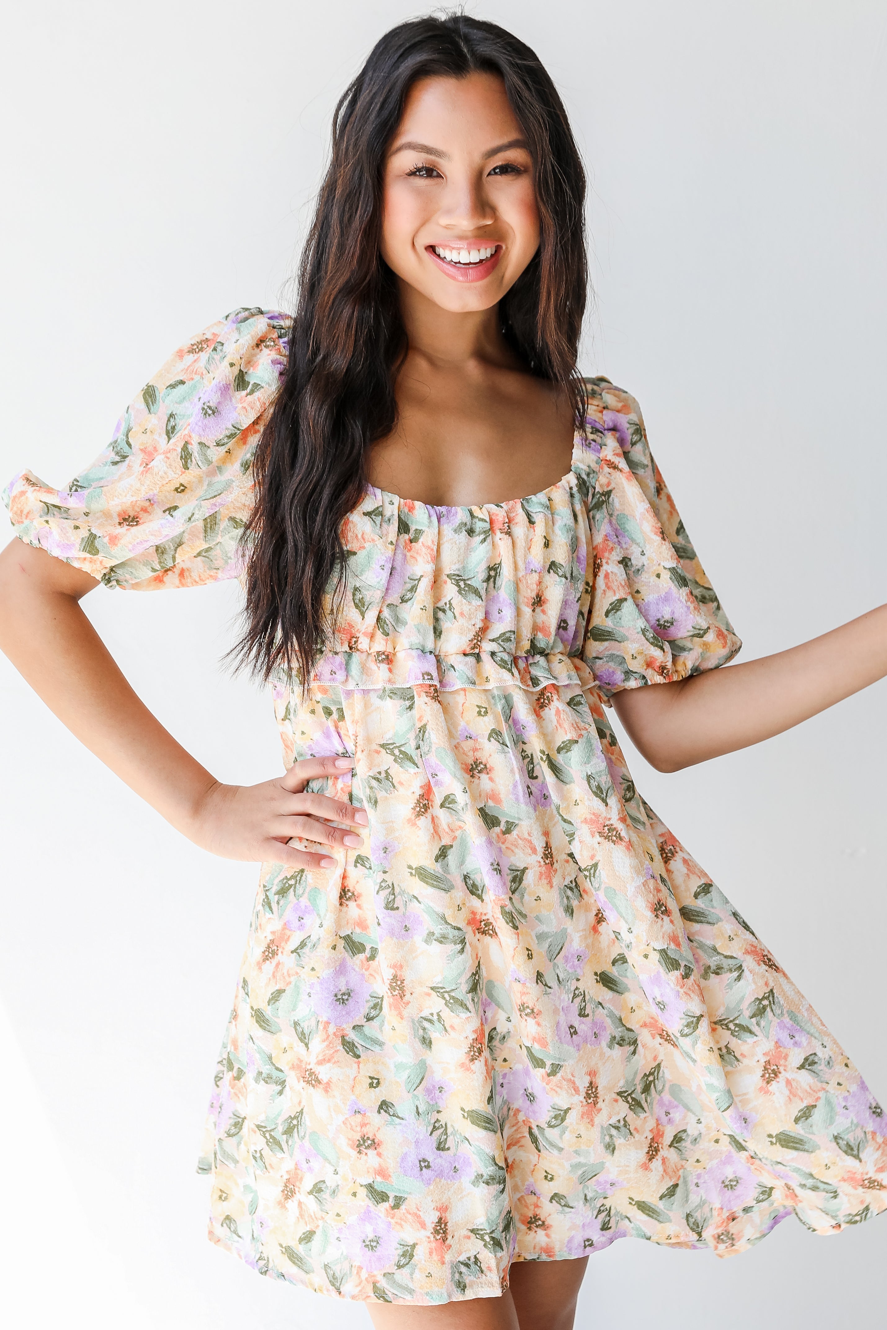 Floral Babydoll Mini Dress