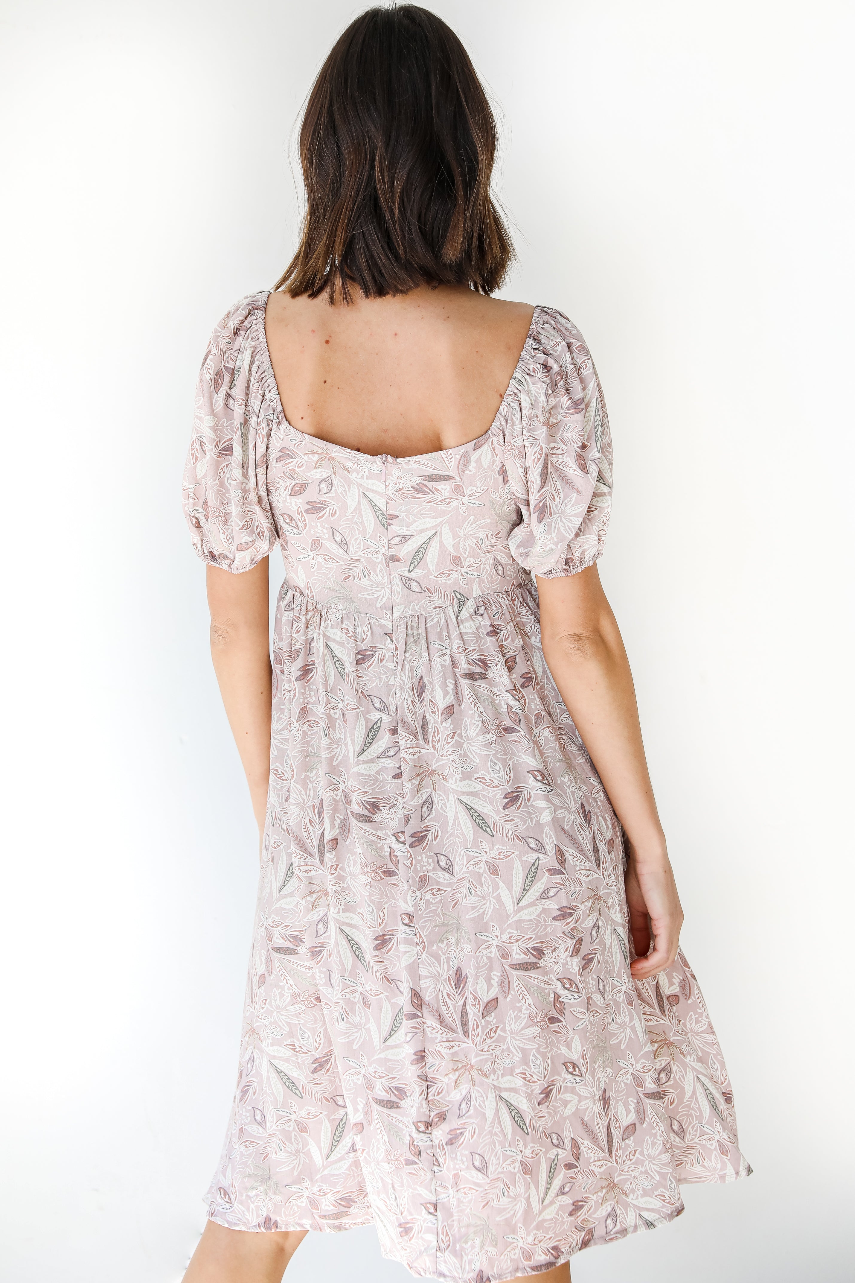 Floral Midi Dress back view