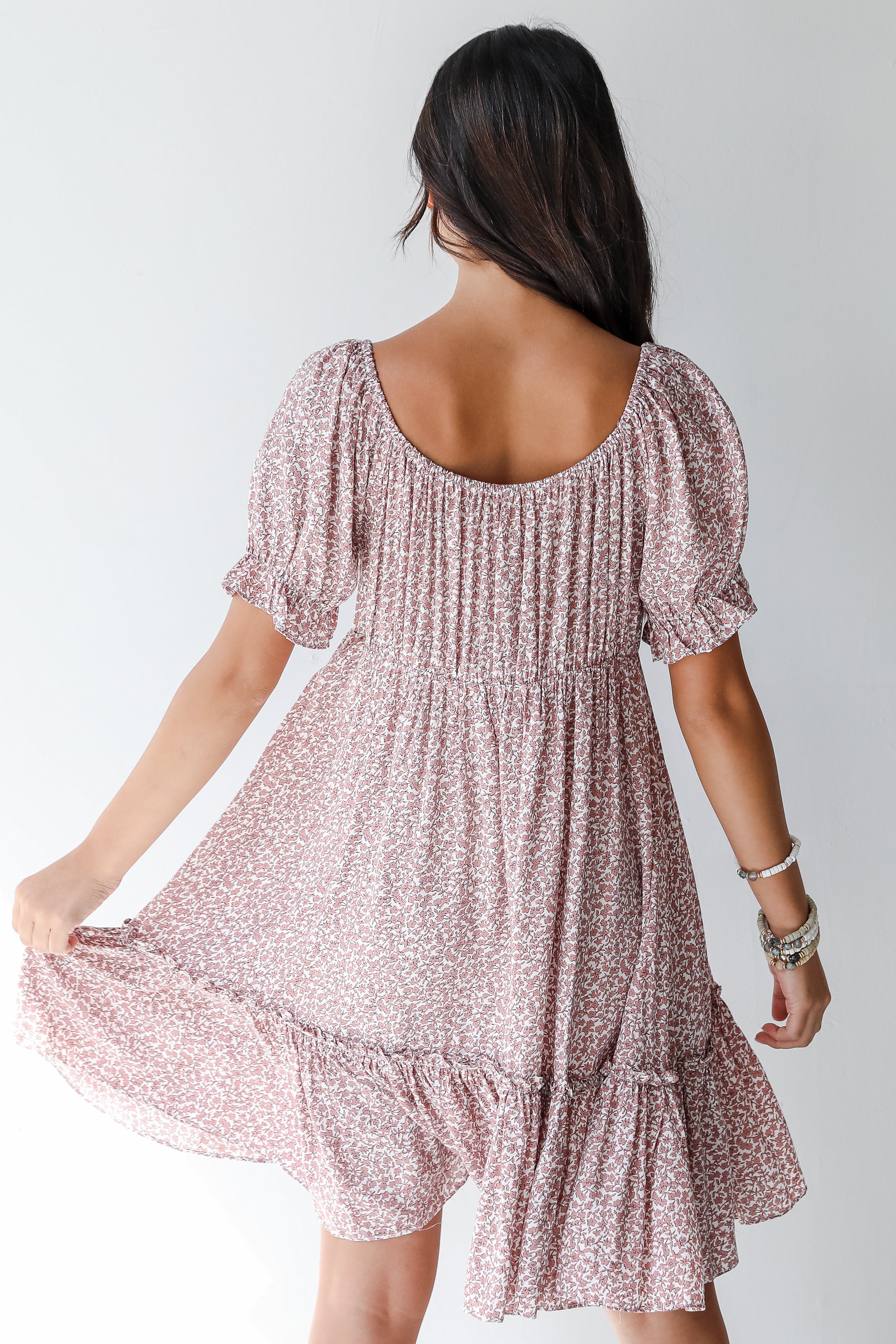 Floral Mini Dress back view