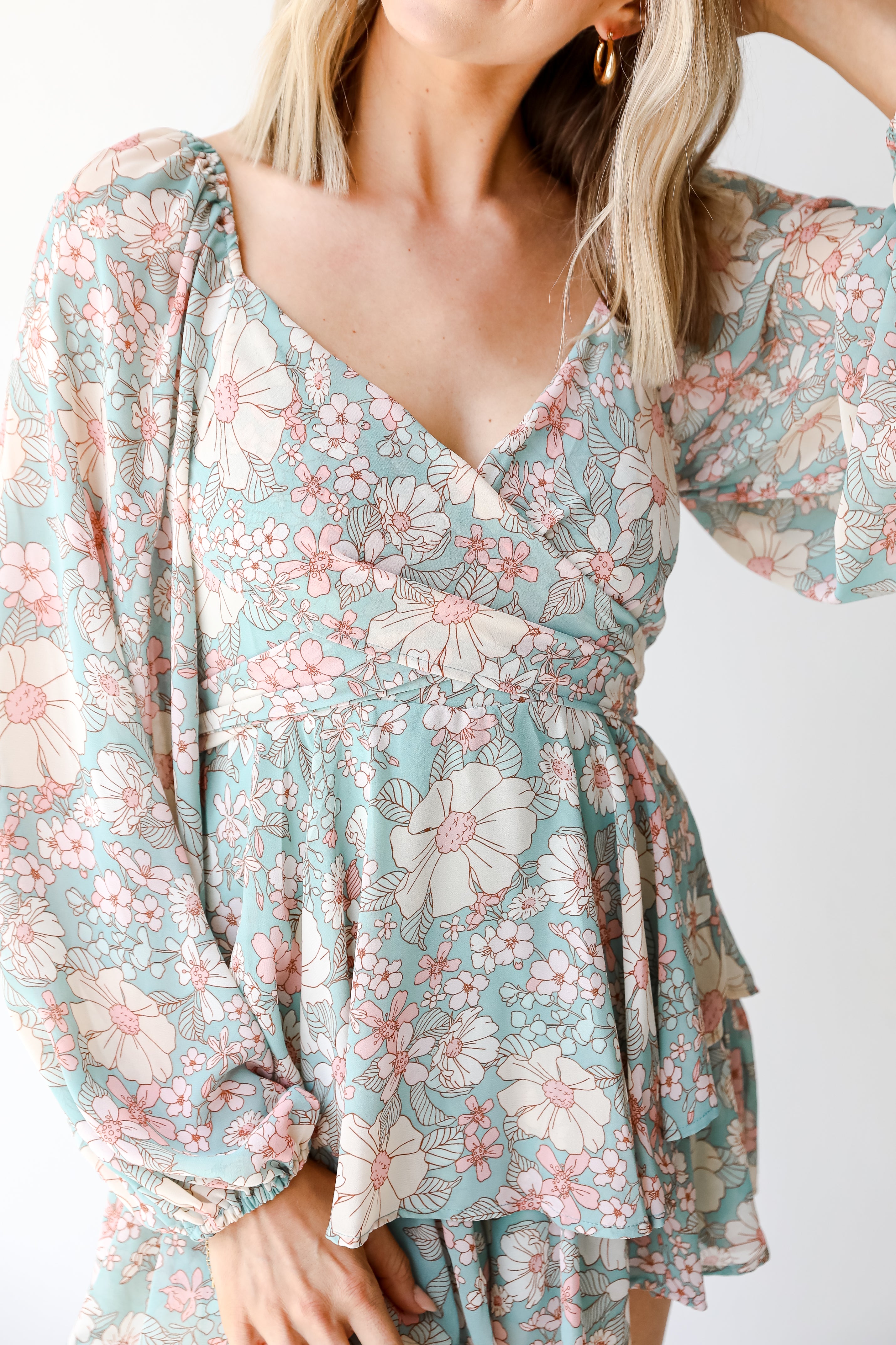 Floral Romper on model