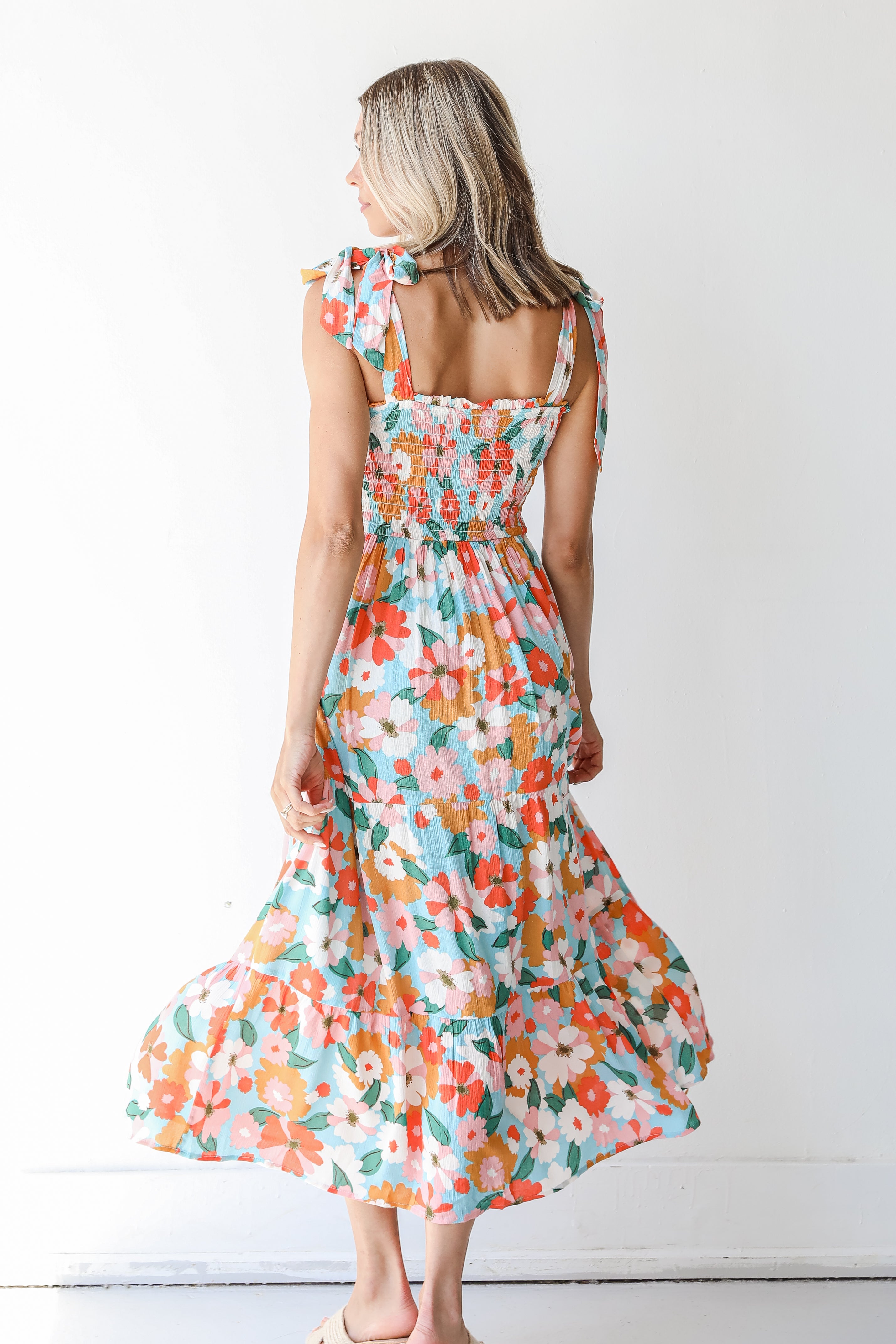 Flower Maxi Dress back view