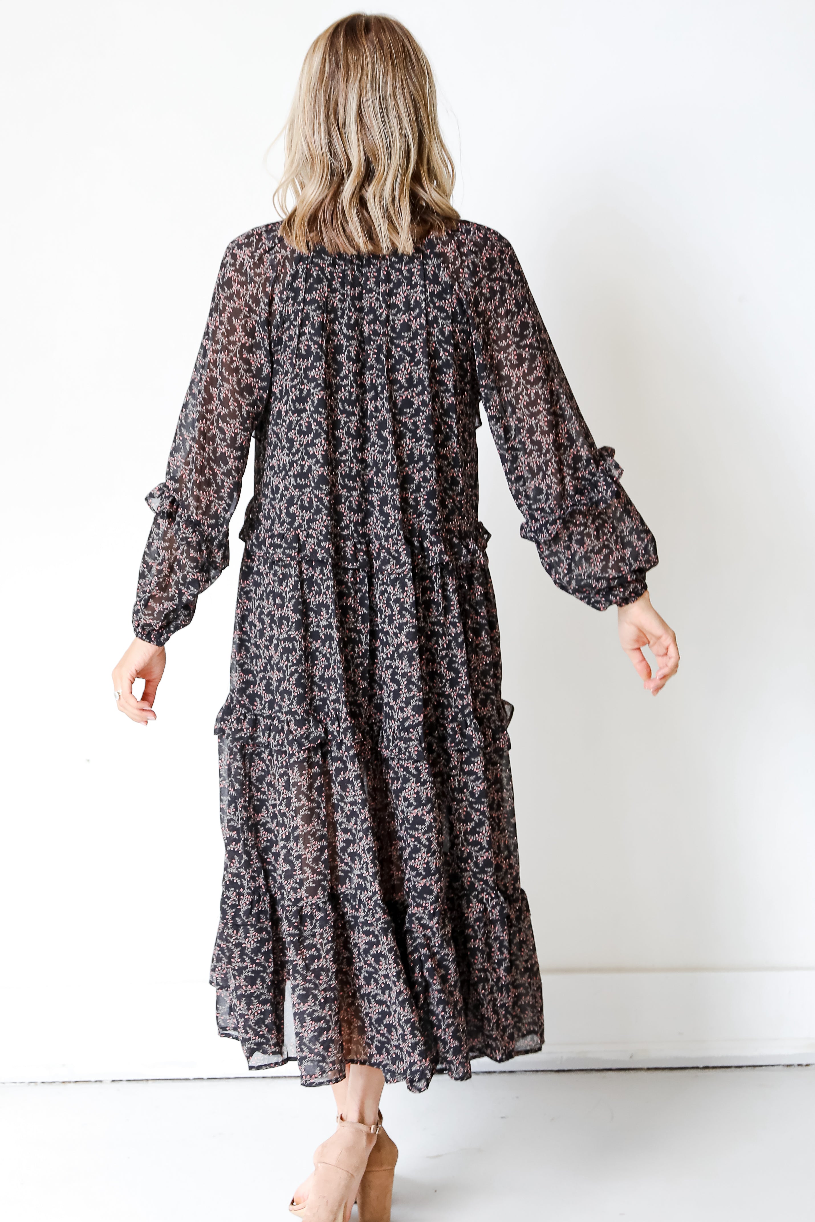 Floral Maxi Dress back view