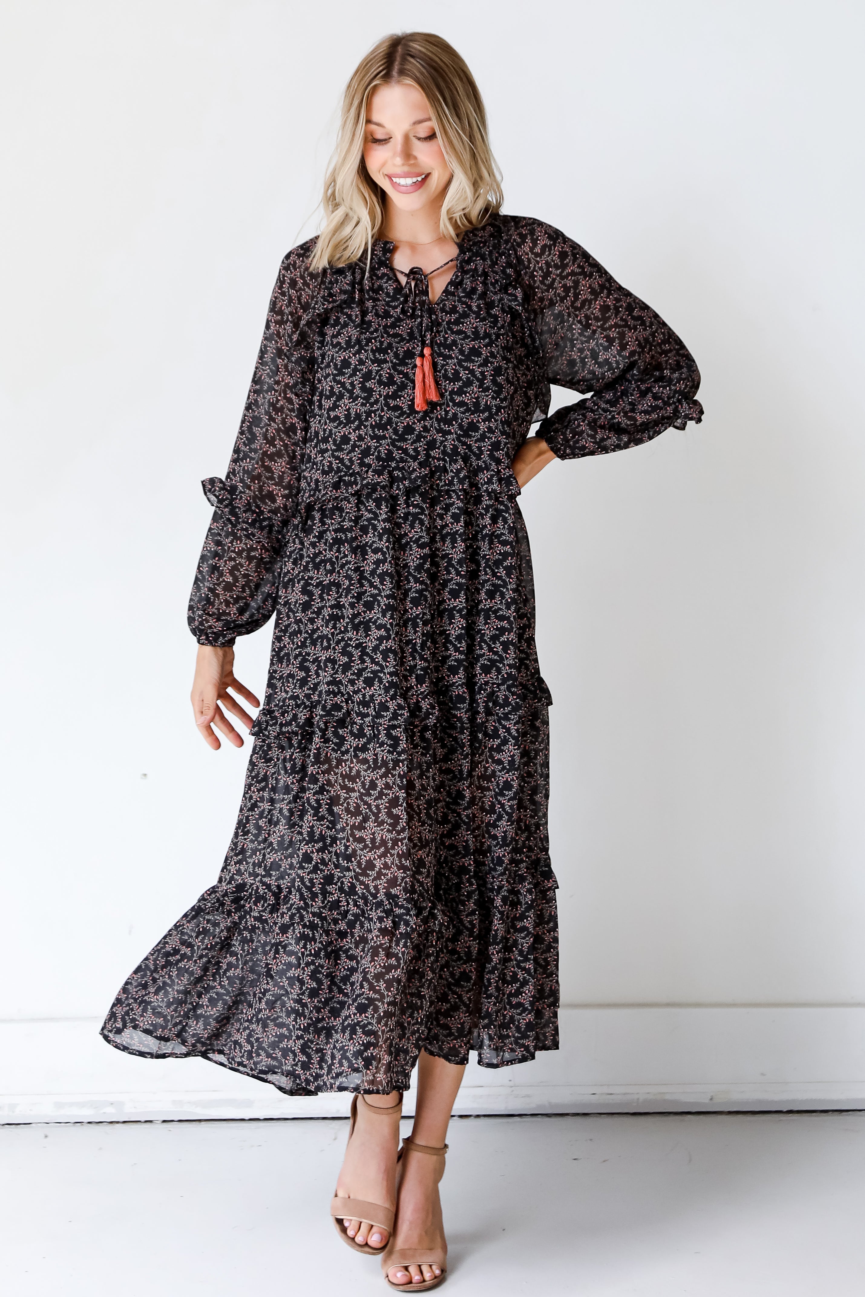 model wearing a Floral Maxi Dress