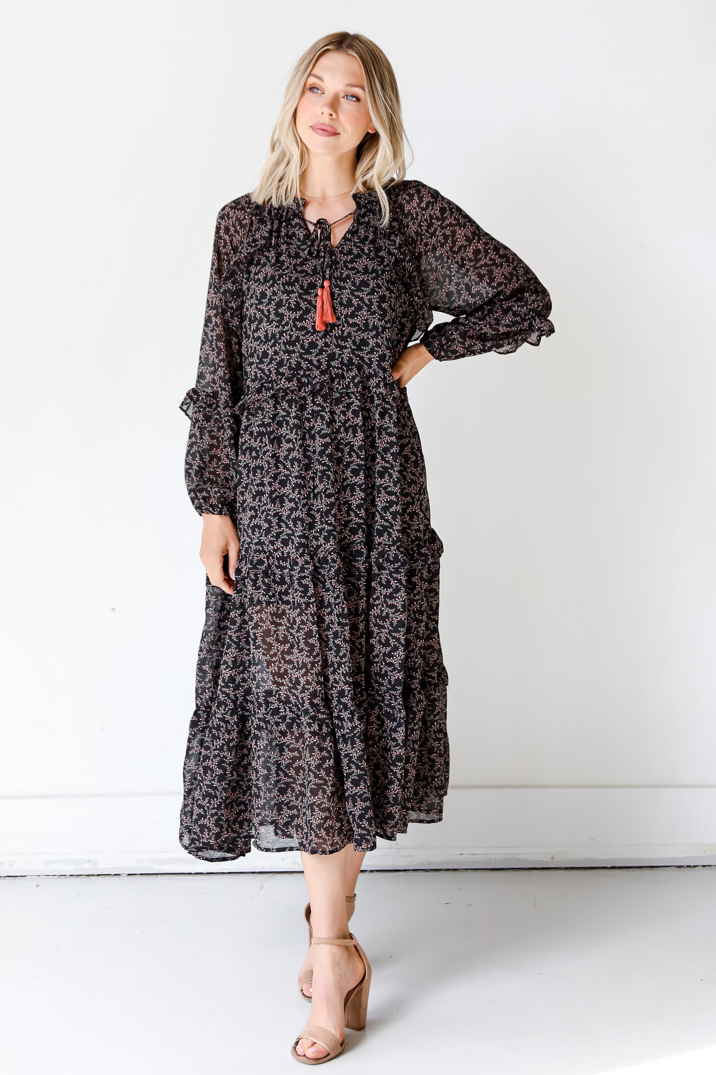 Floral Maxi Dress on model