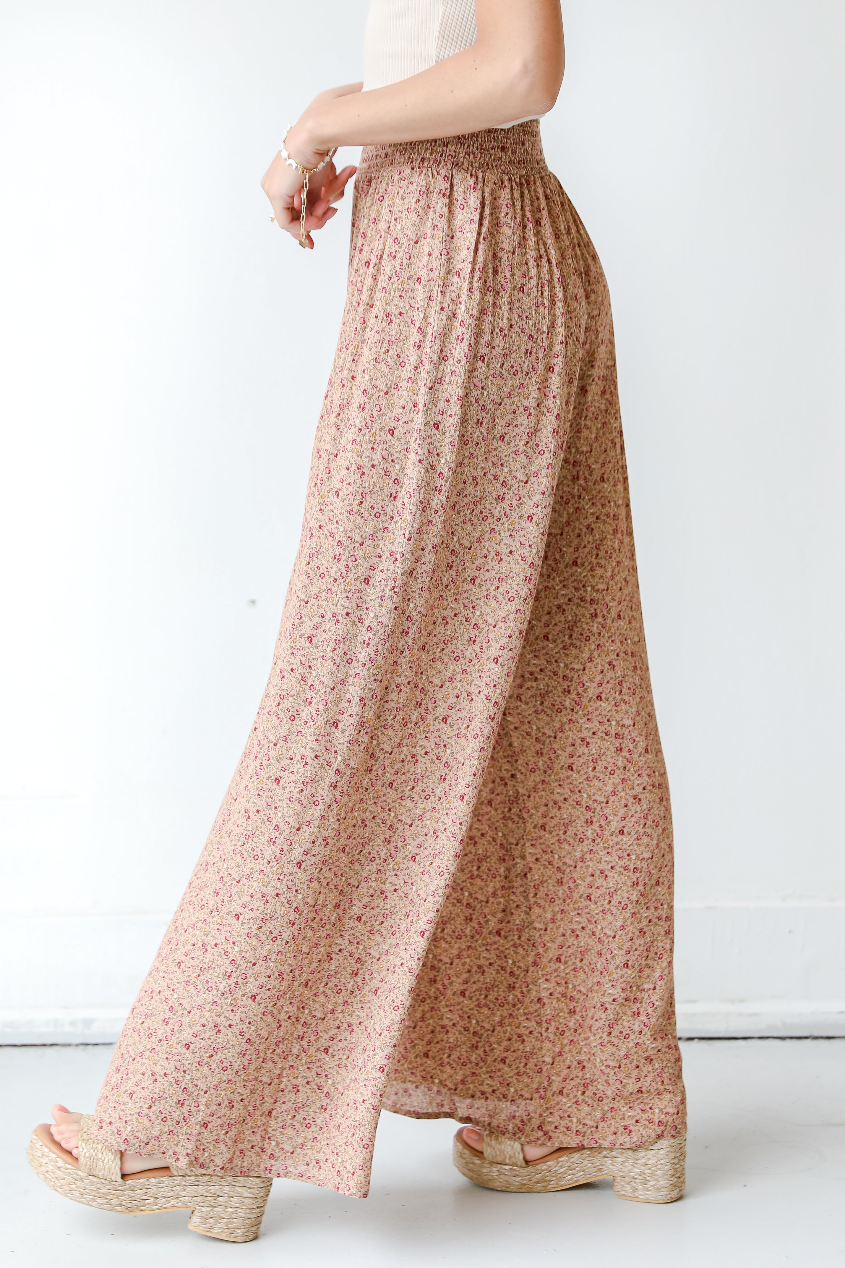 Floral Wide Leg Pants side view