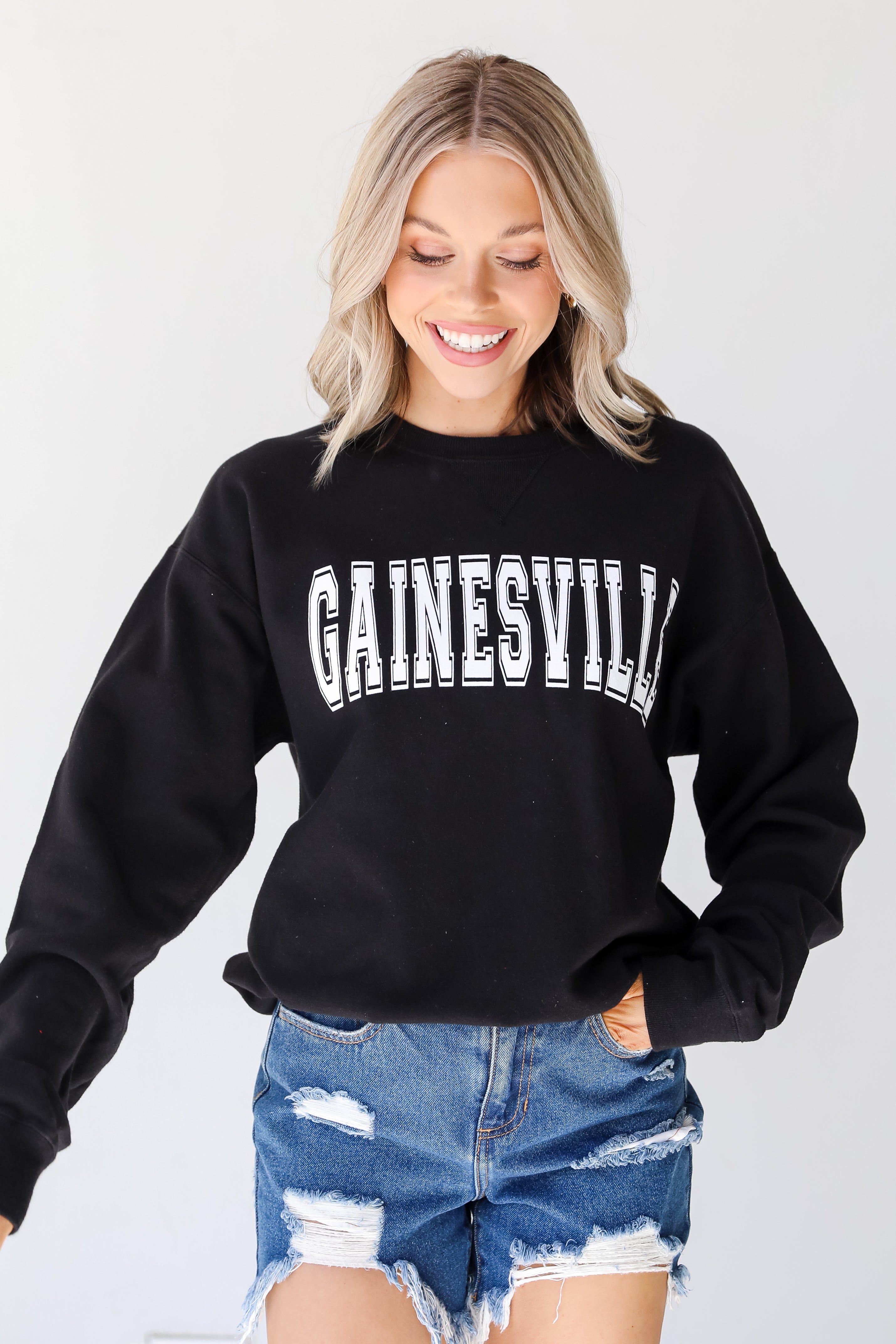 Black Gainesville Pullover. Graphic Sweatshirt. Gainesville Georgia Sweatshirt.