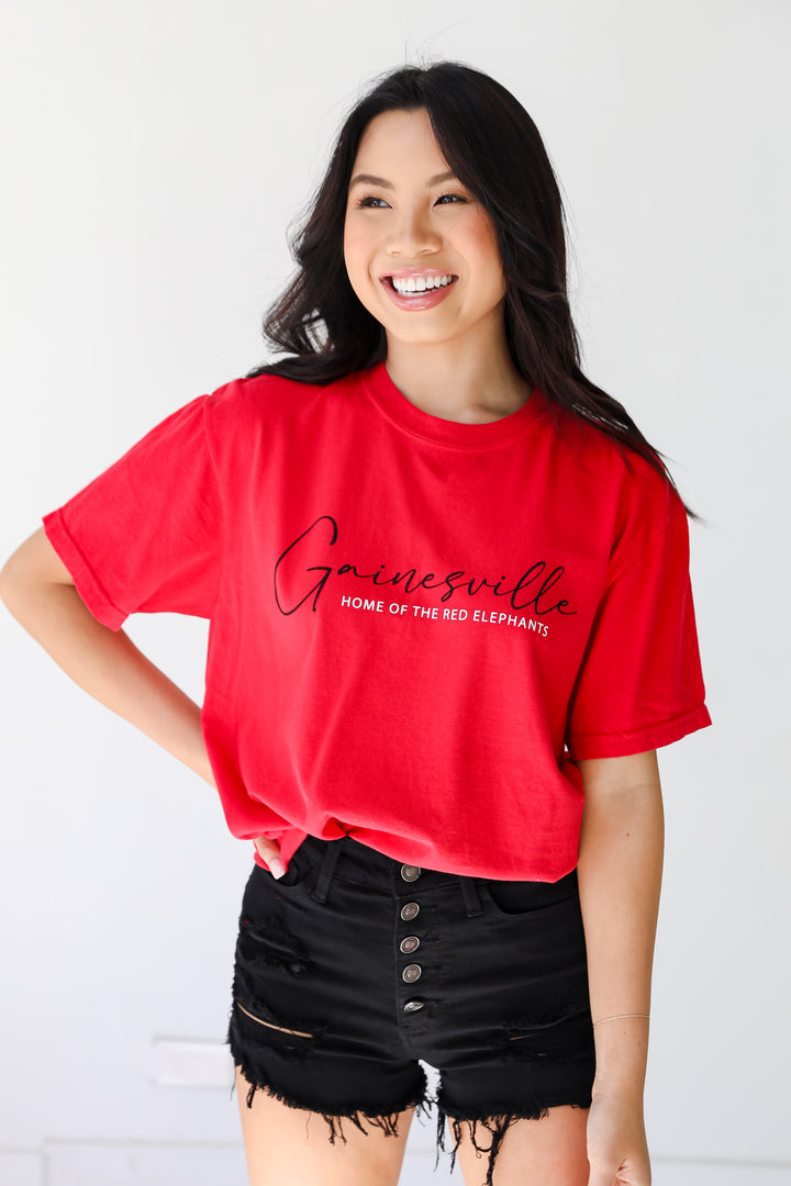 Gainesville Home Of The Red Elephants Tee front view