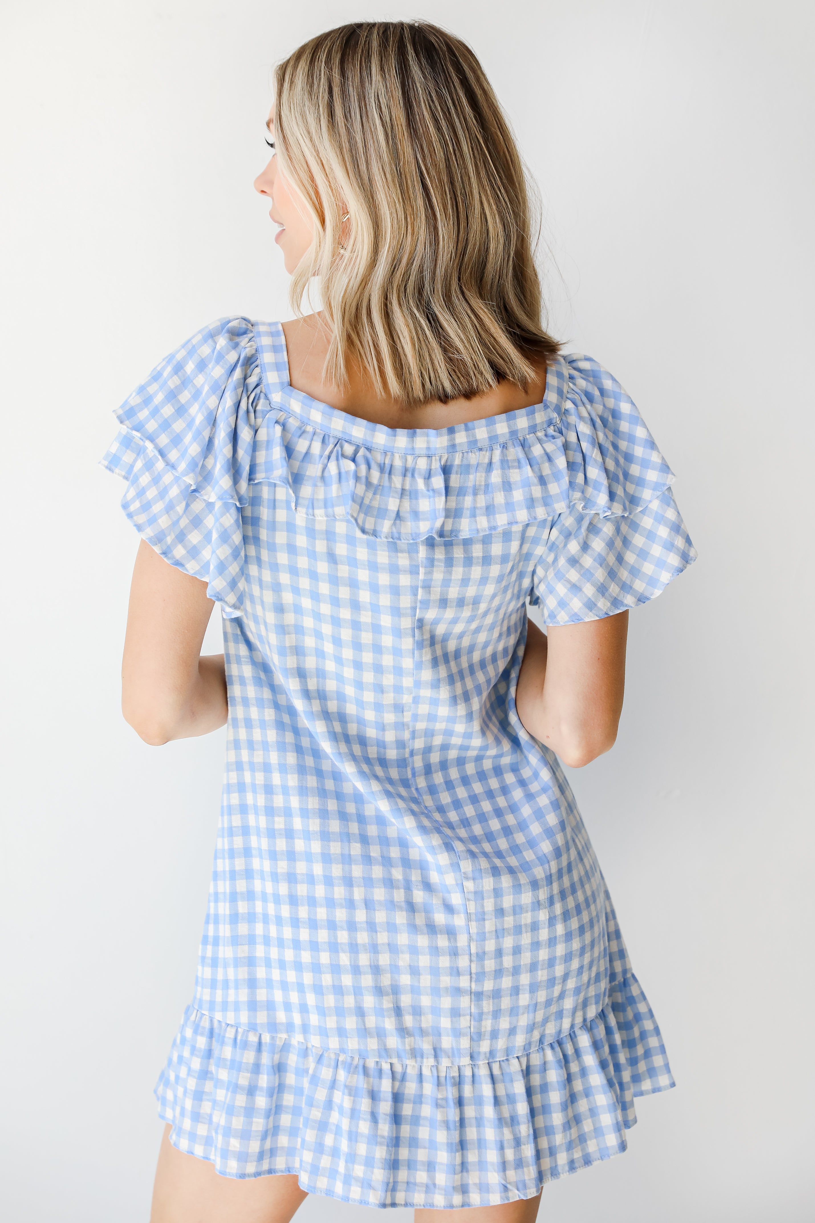 Gingham Mini Dress back view